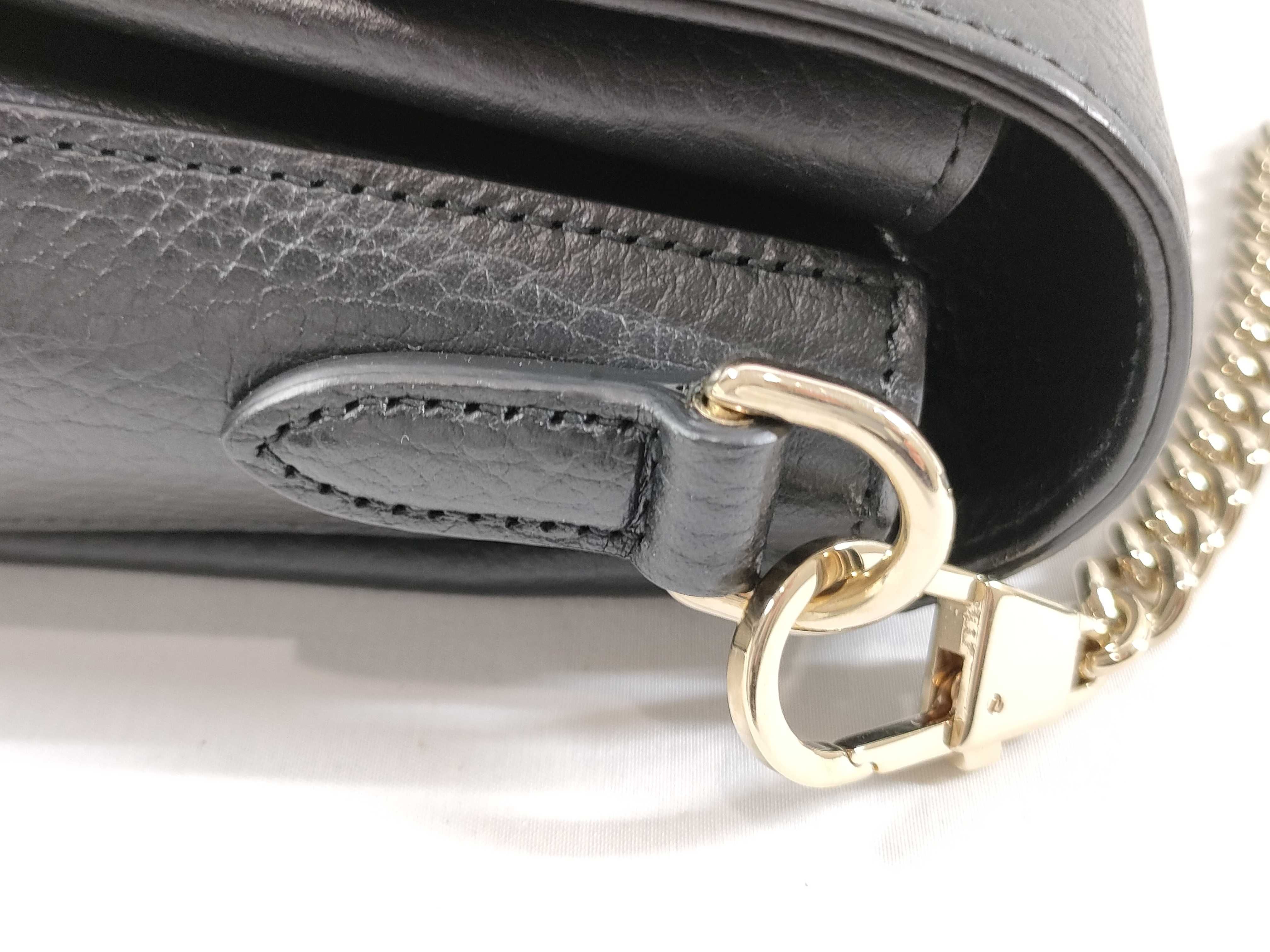 Gucci Interlocking G Black Pebbled Leather Crossbody Bag