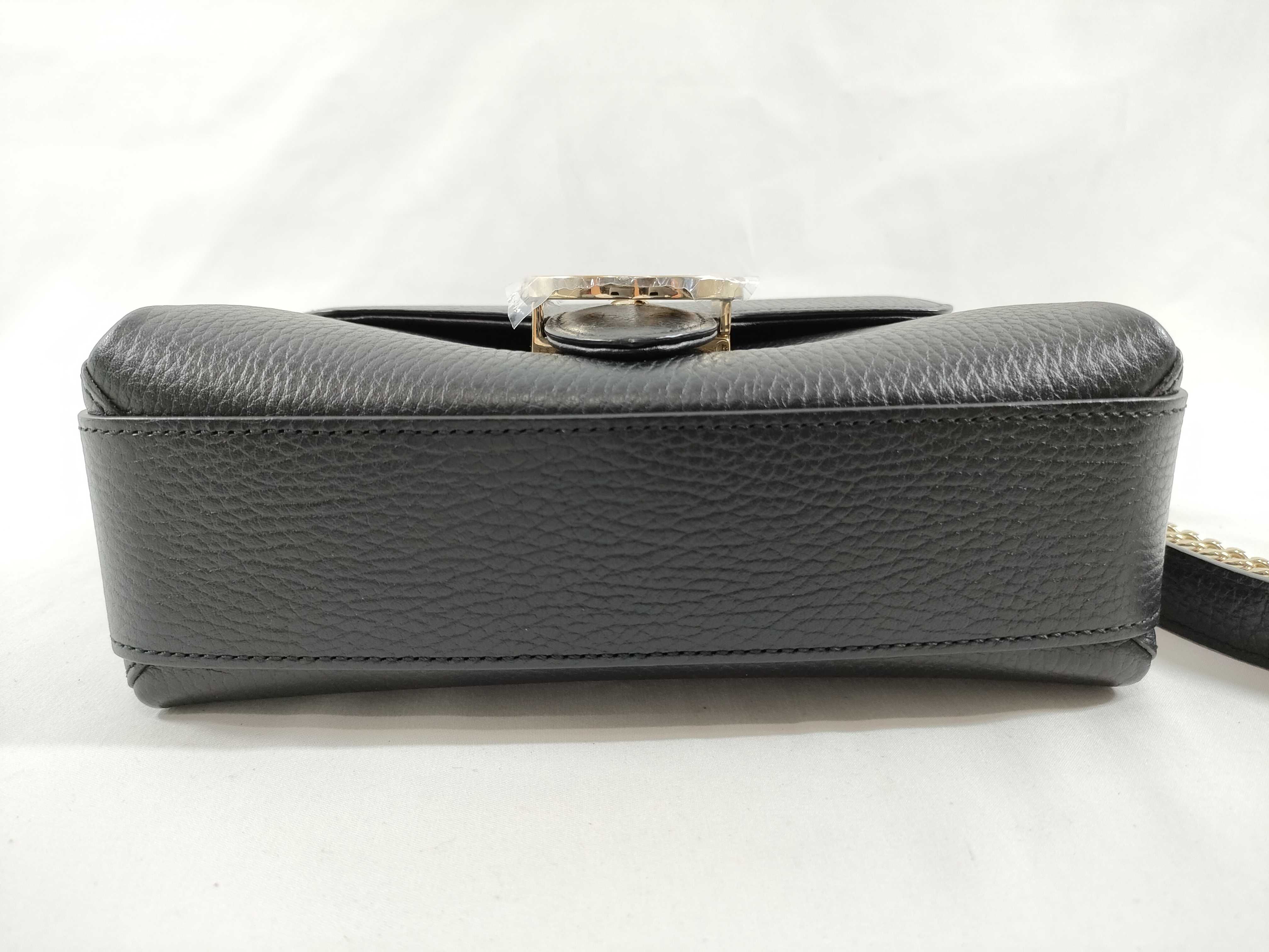 Gucci Interlocking G Black Pebbled Leather Crossbody Bag