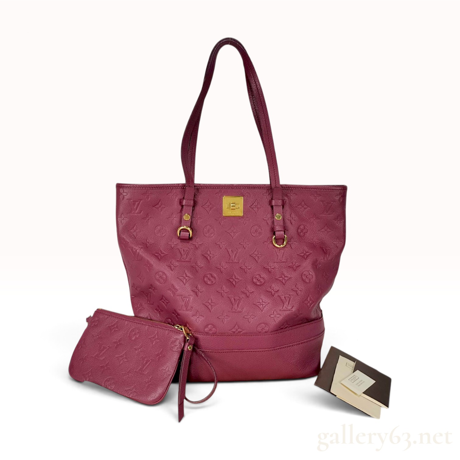 Louis Vuitton Citadine PM Aurore Monogram Empreinte Leather Tote Bag With Pouch