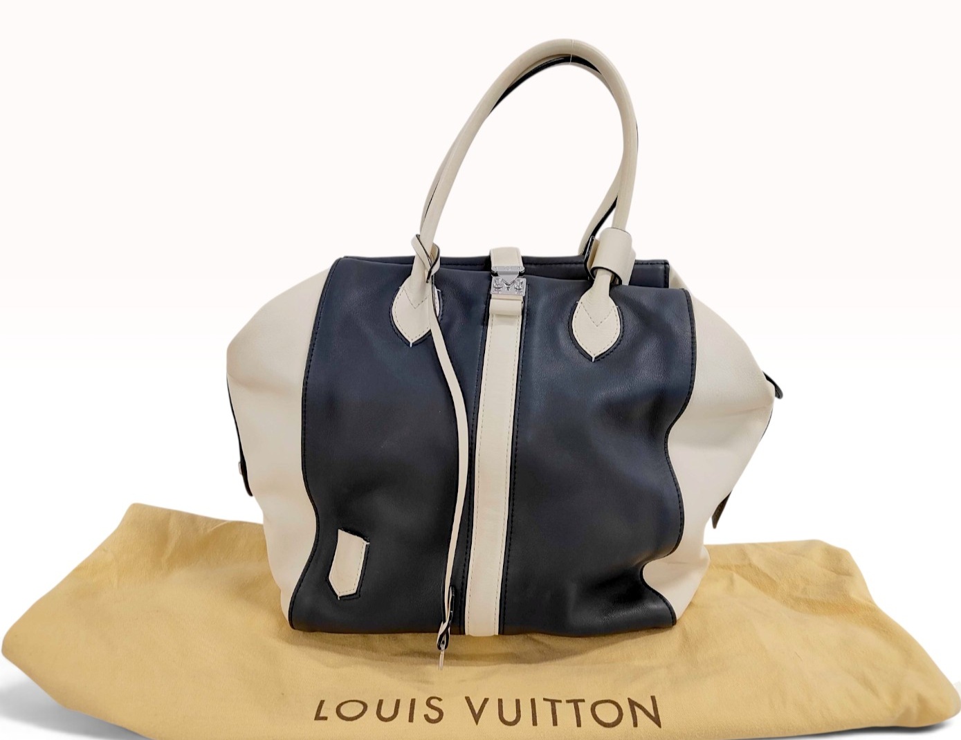 C. 2012 Louis Vuitton Suship Speedy North South Bicolor Leather Tote Bag with Dust Bag