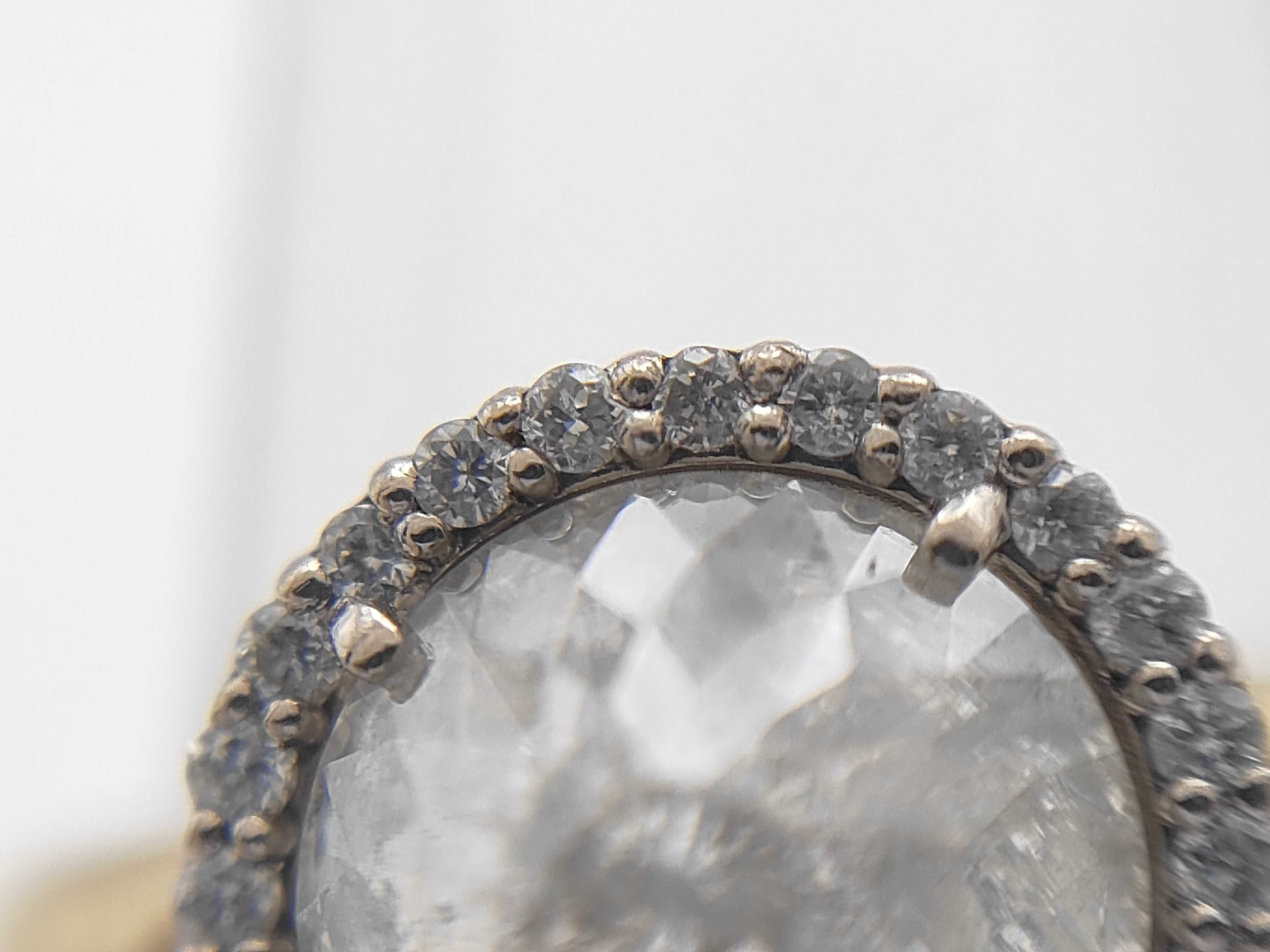 18KYG Rose Cut Diamond Halo Ring