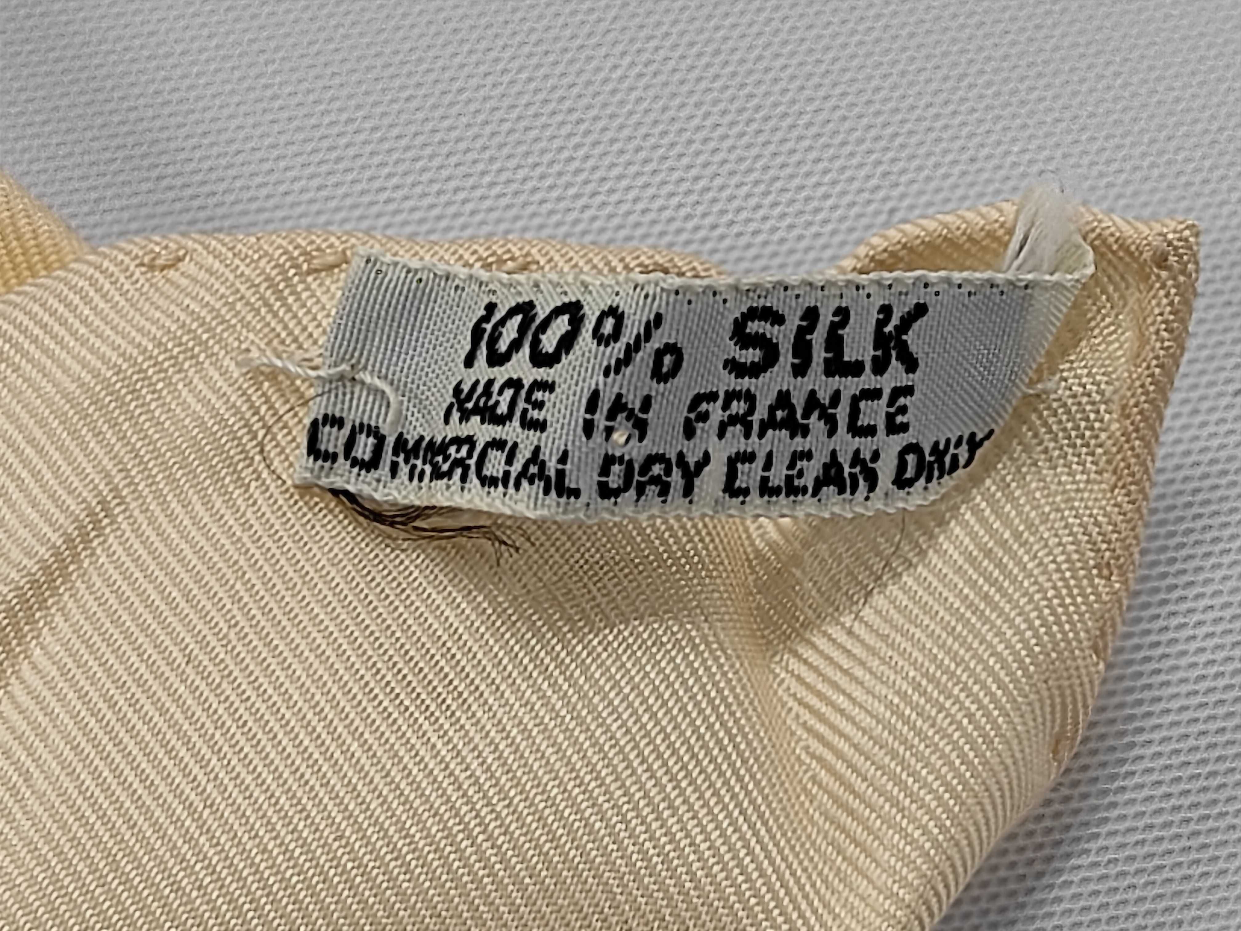 Vintage Hermes Regina Silk Carre 107 in Beige and Cream