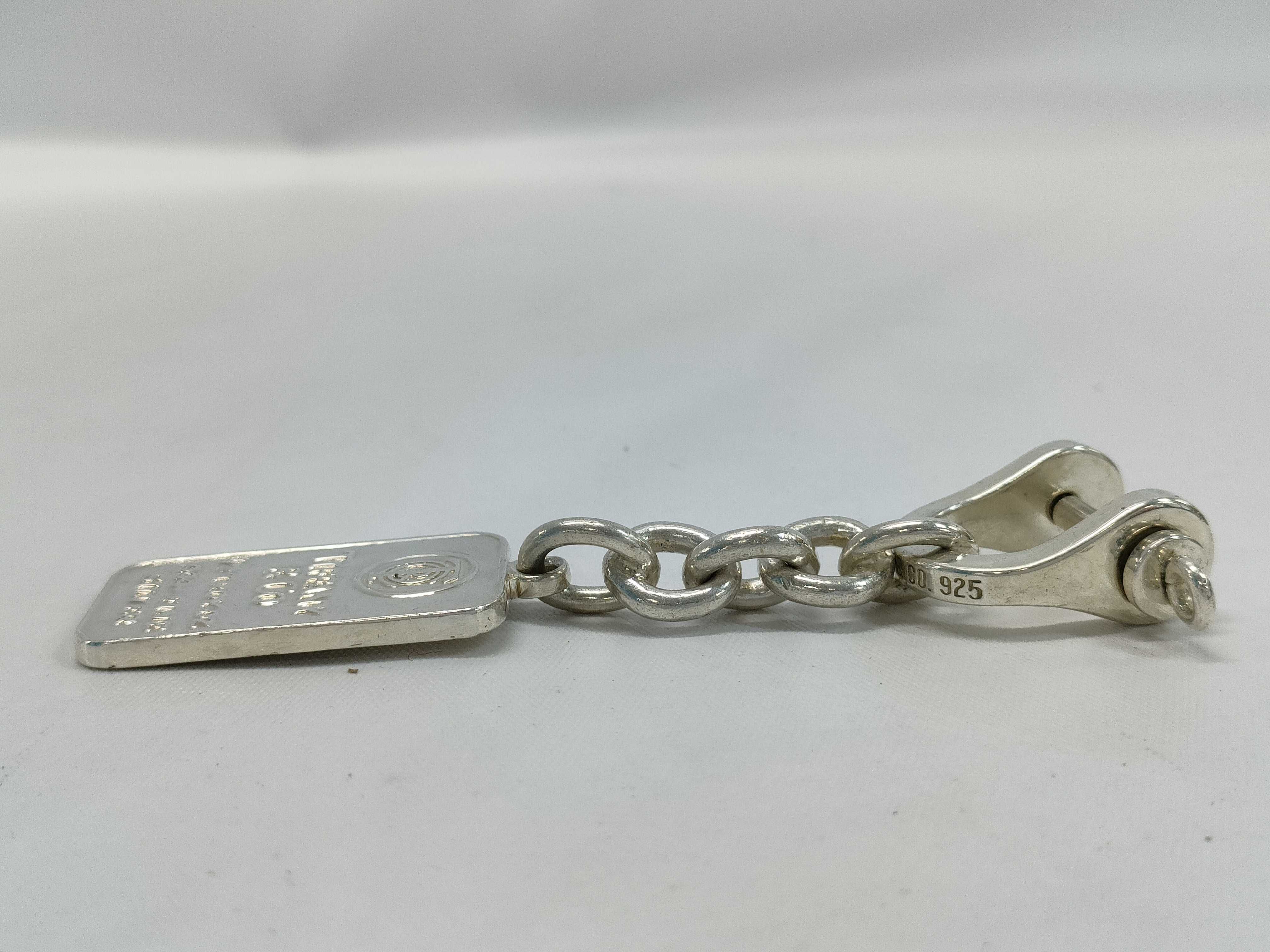 A Vintage Tiffany & Co. 1/2 Troy Oz Fine Silver Ingot Keychain with Box