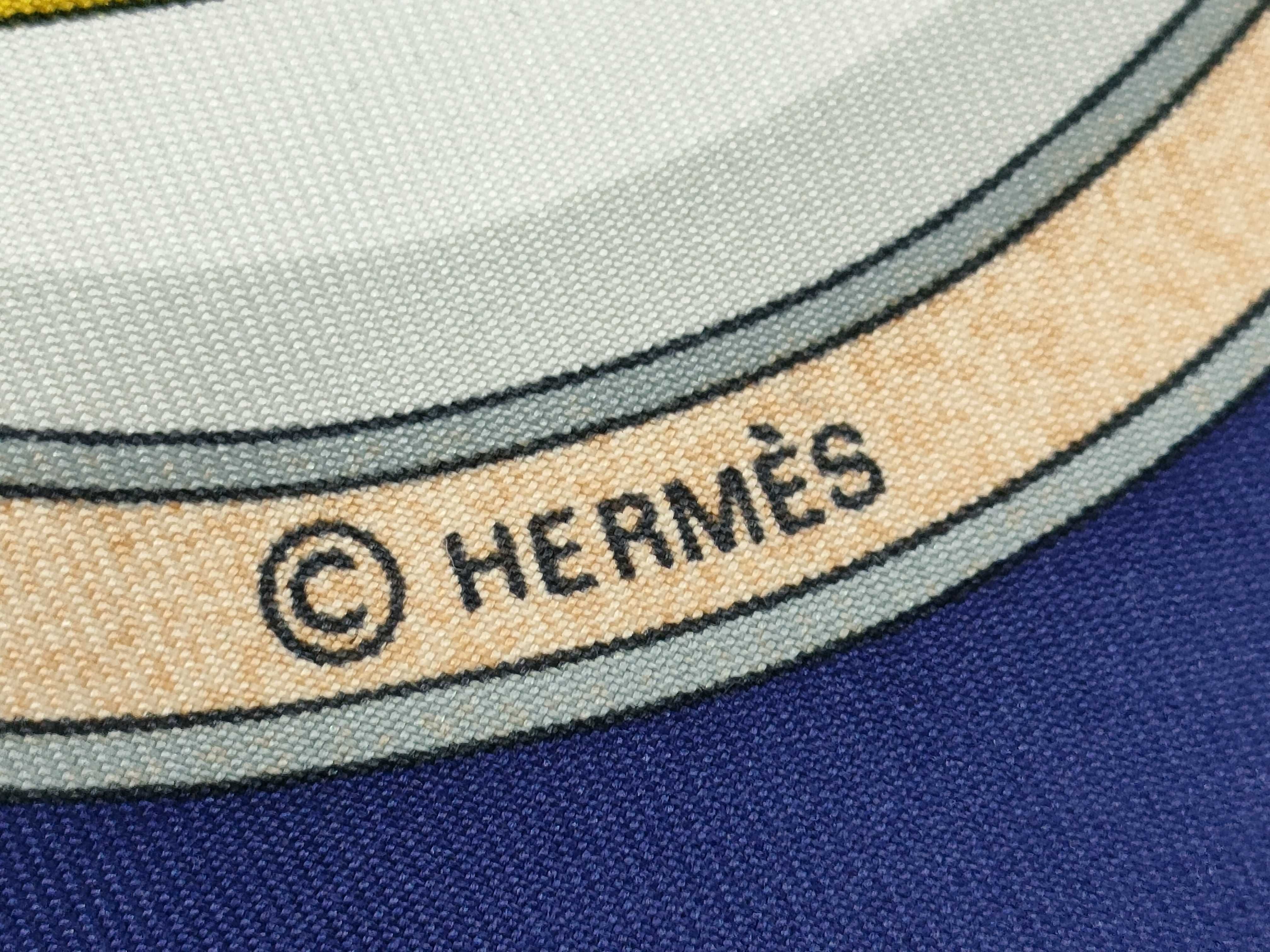 Hermes Pourvu qu'on ait l'ivresse Navy Blue Silk Carre 90