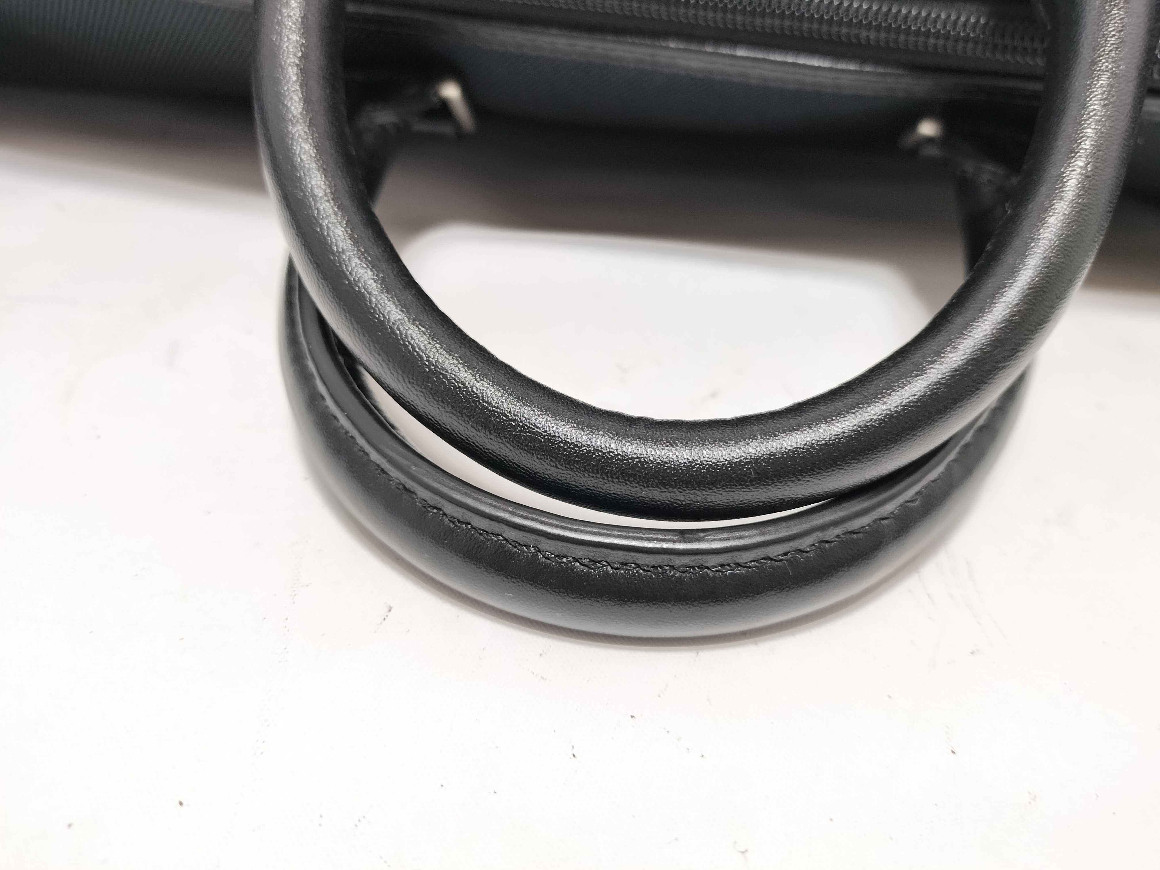 Hunting World Black Canvas and Leather Travel Boston Bag with Shoulder Strap