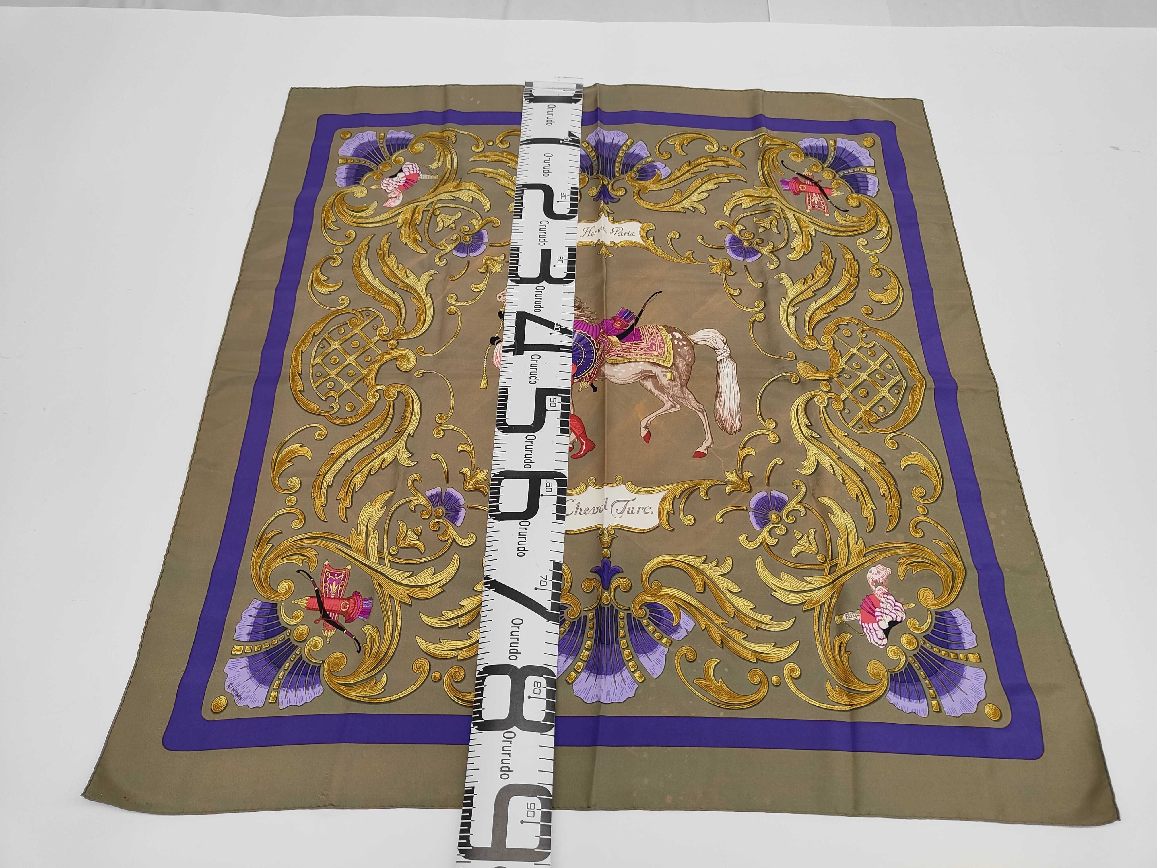 Vintage Hermes Cheval Turc Silk Carre 90