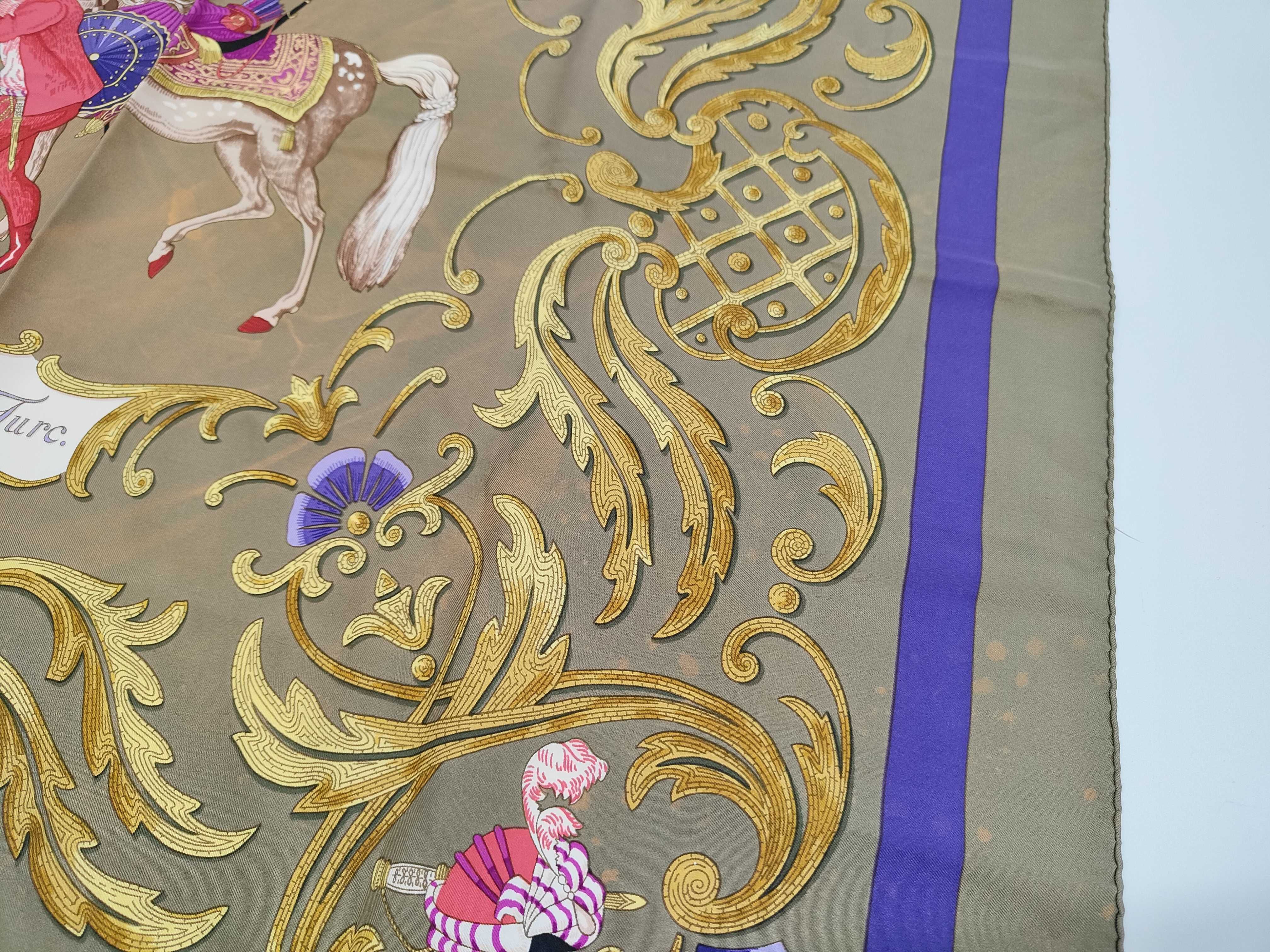 Vintage Hermes Cheval Turc Silk Carre 90