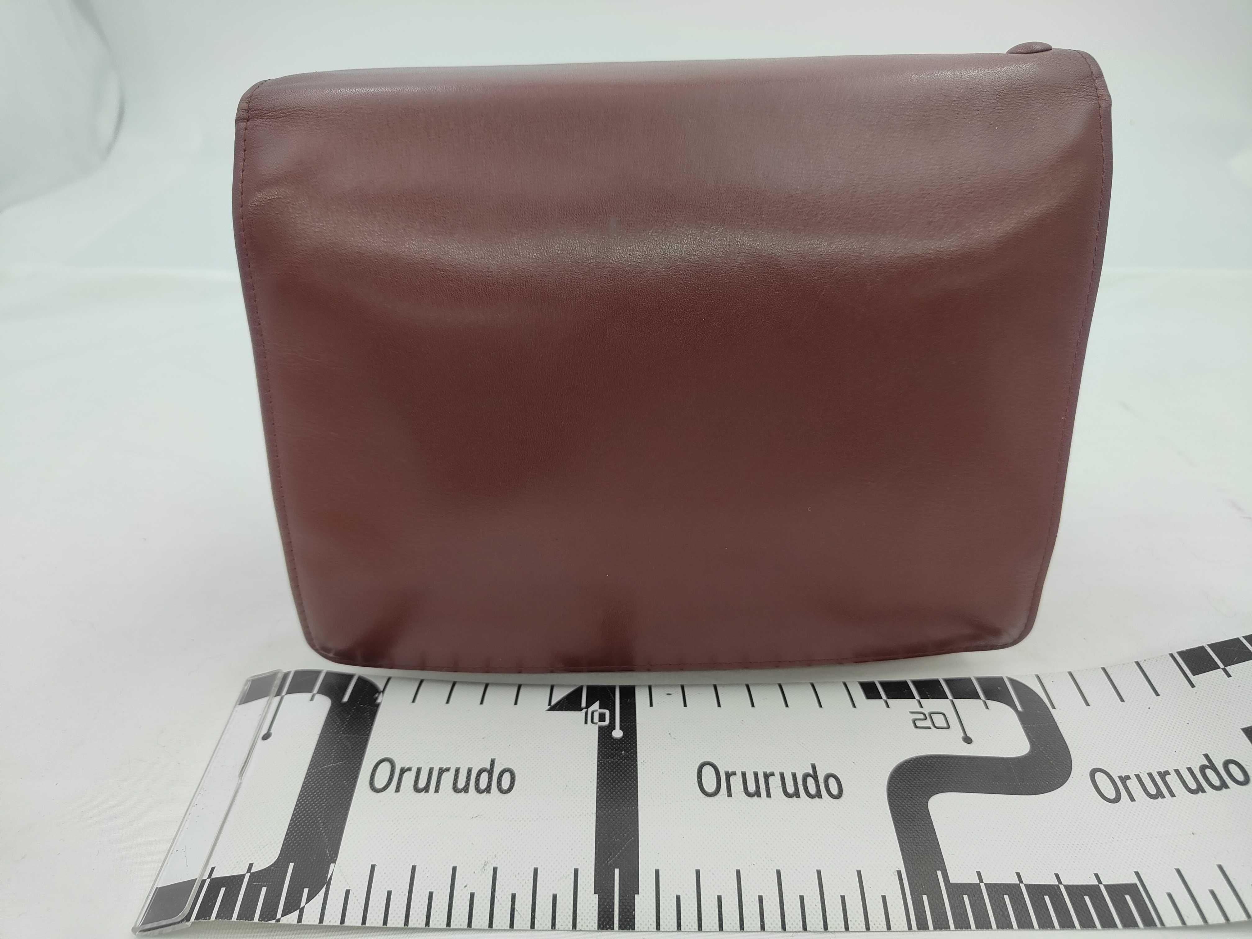 Vintage Cartier Must Line Burgundy Calfskin Clutch Bag with Accessories