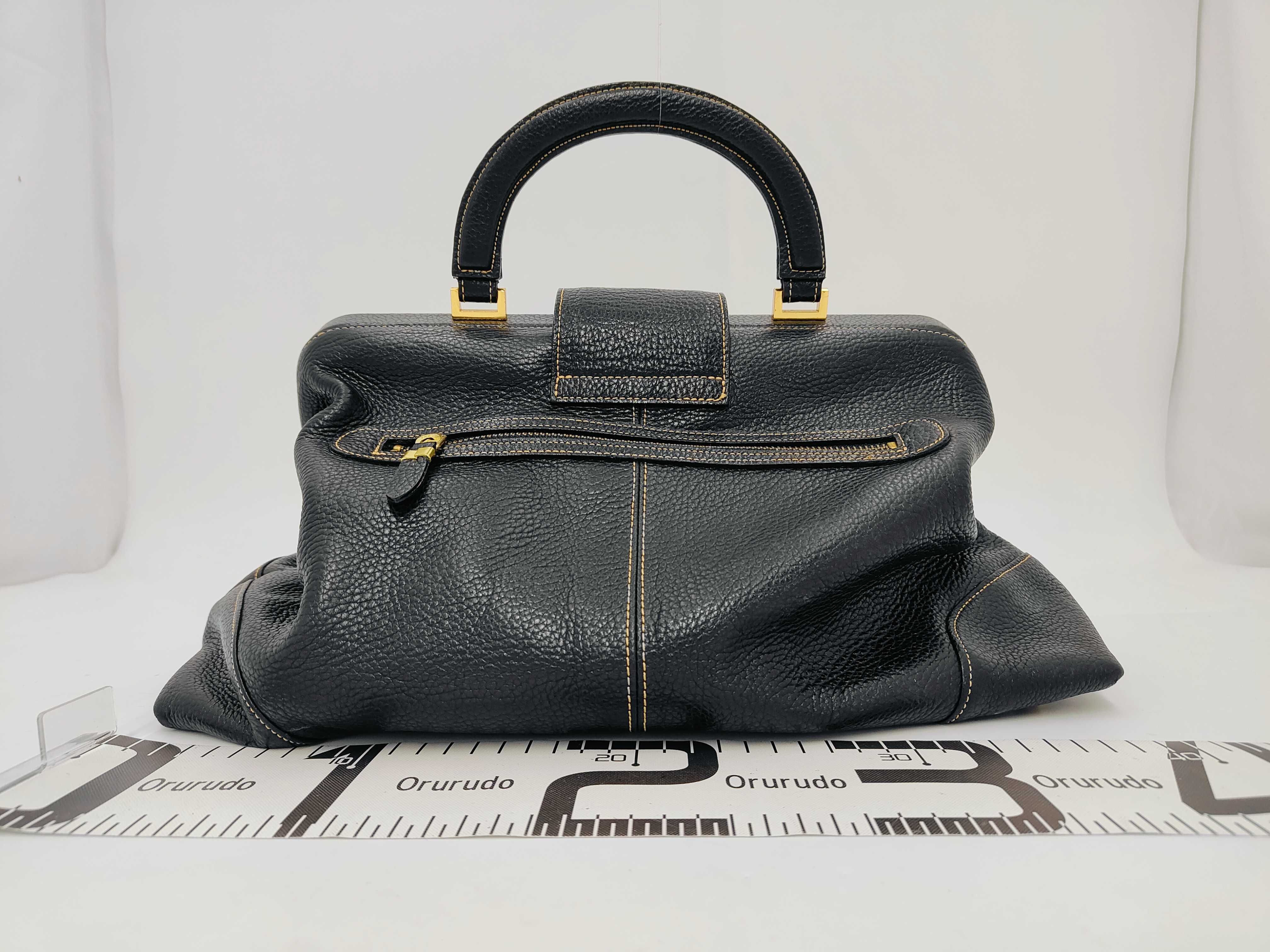 Vintage Givenchy Life Black Pebbled Leather Doctor Handbag