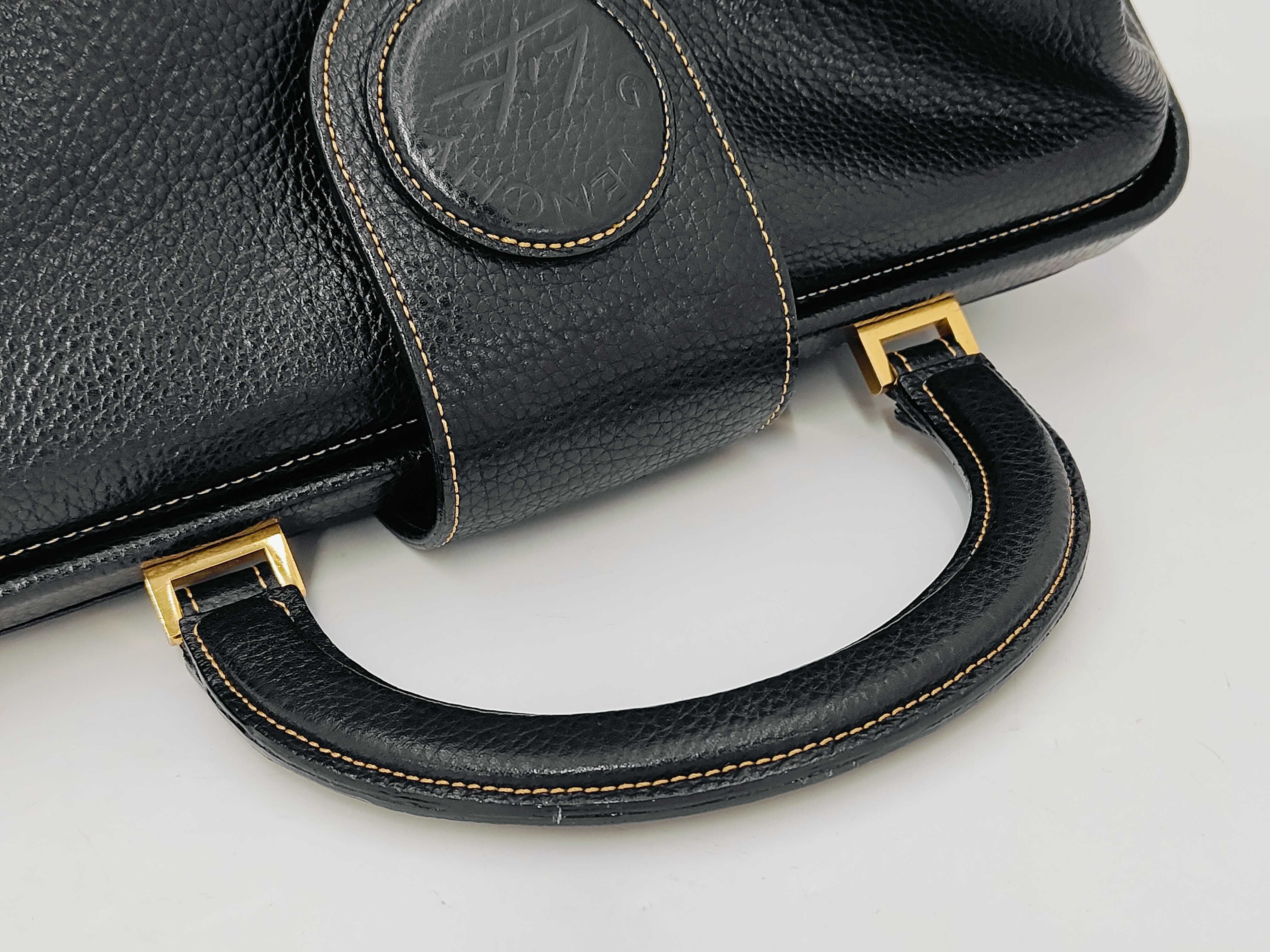 Vintage Givenchy Life Black Pebbled Leather Doctor Handbag