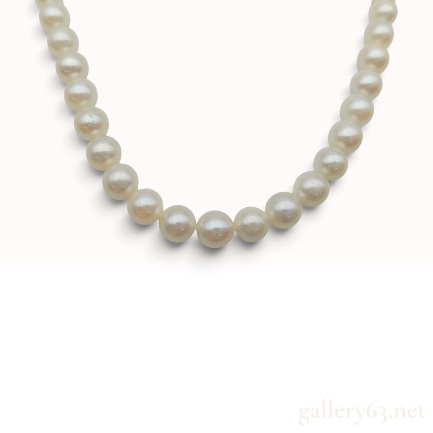 White 5.5mm-6.0mm Cultured Pearl and Silver Necklace 43 cm