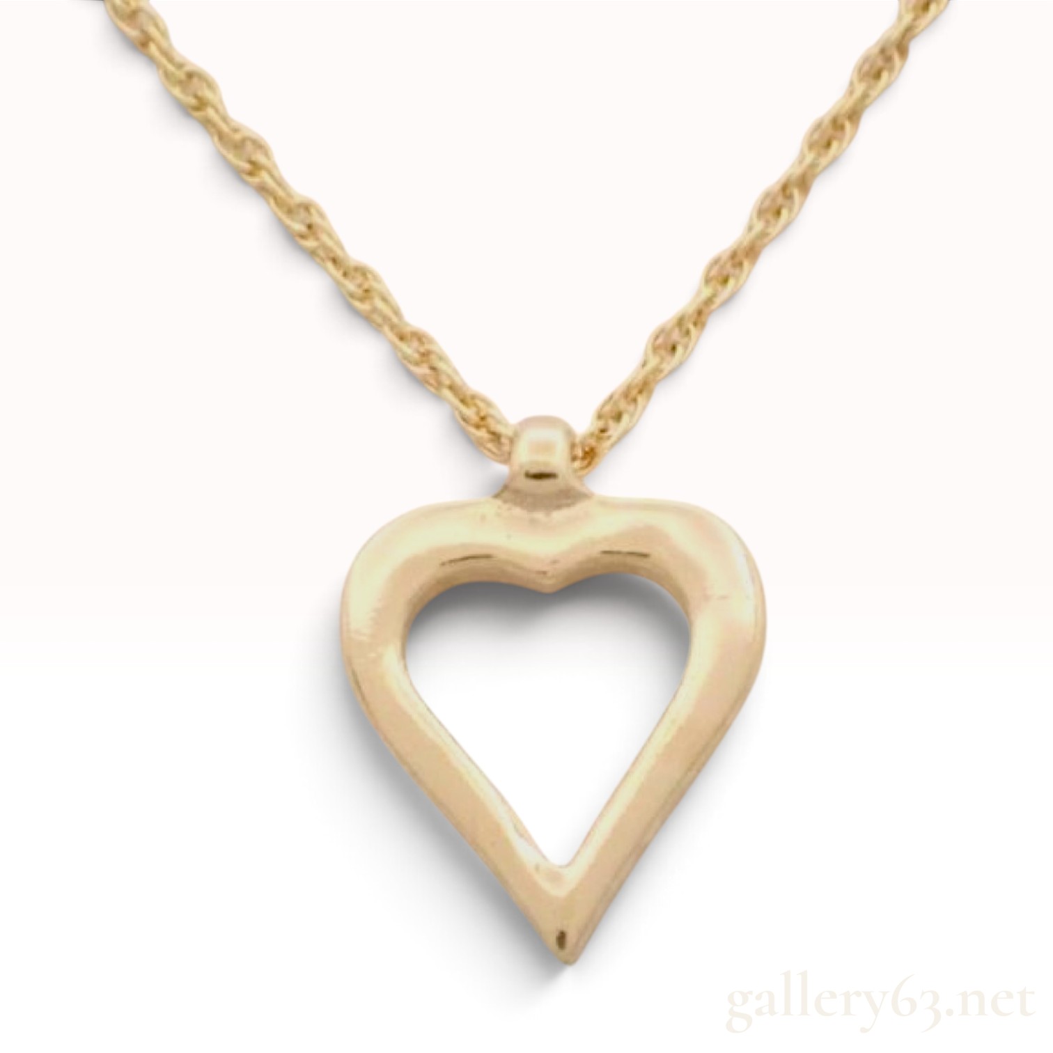 Vintage Christian Dior Open Heart Yellow Gold Toned Necklace