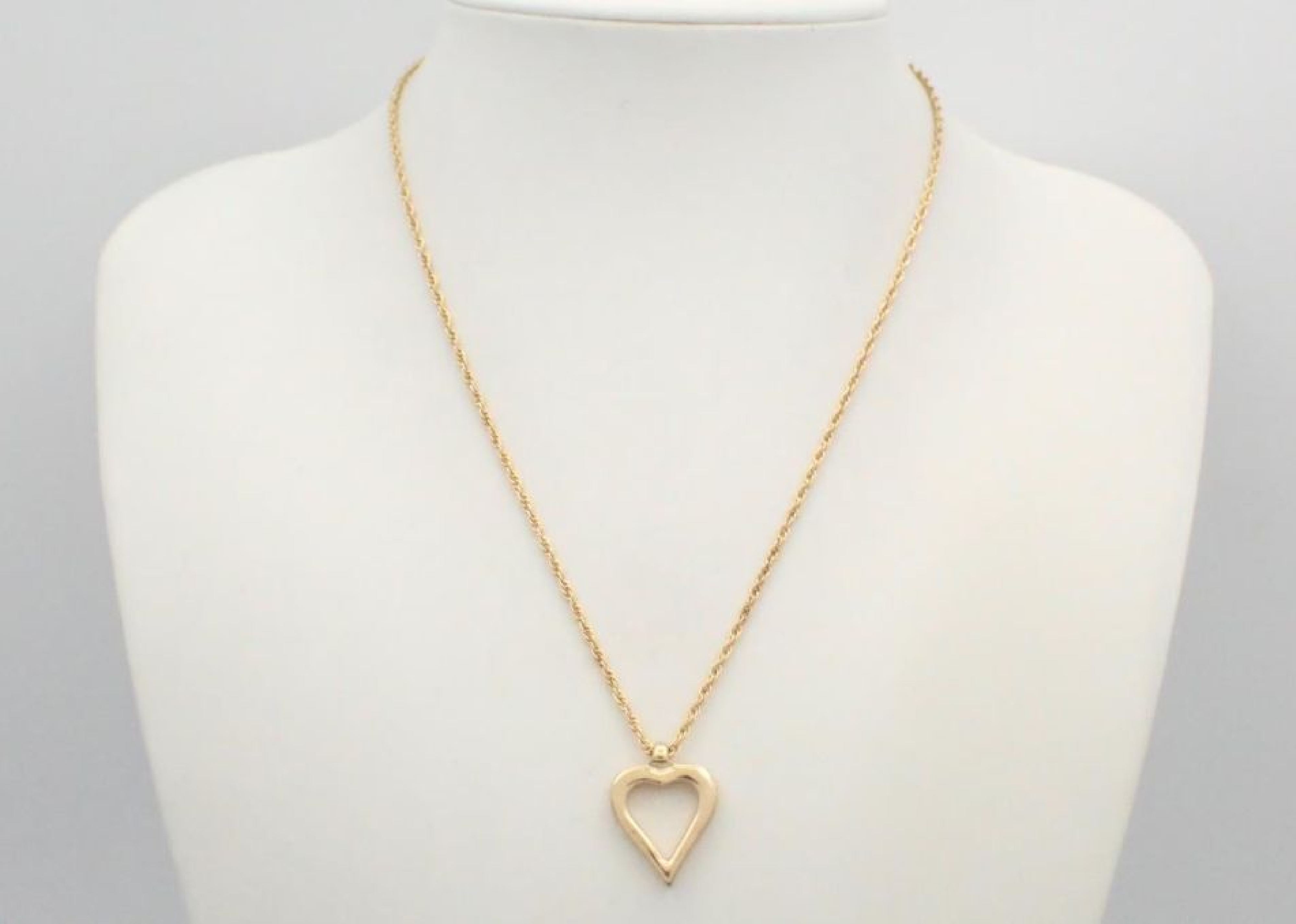 Vintage Christian Dior Open Heart Yellow Gold Toned Necklace