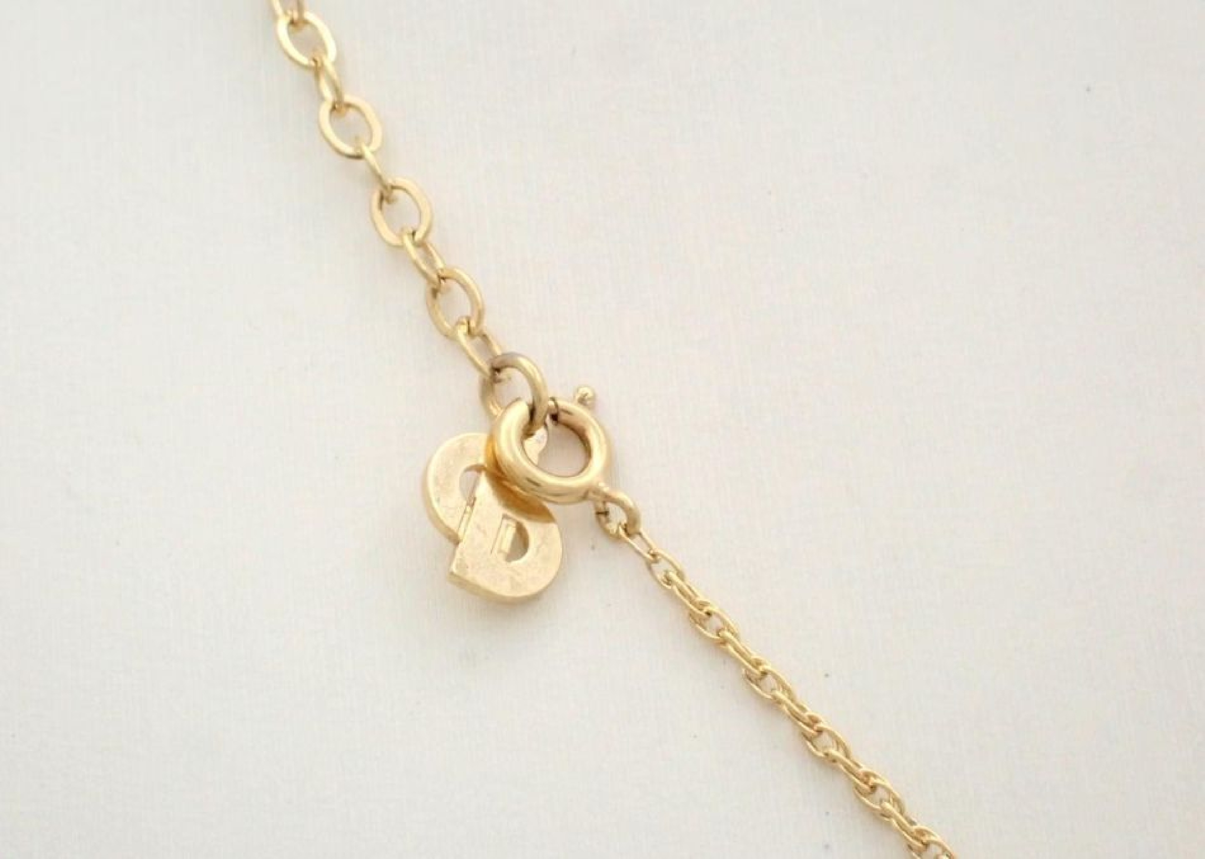 Vintage Christian Dior Open Heart Yellow Gold Toned Necklace