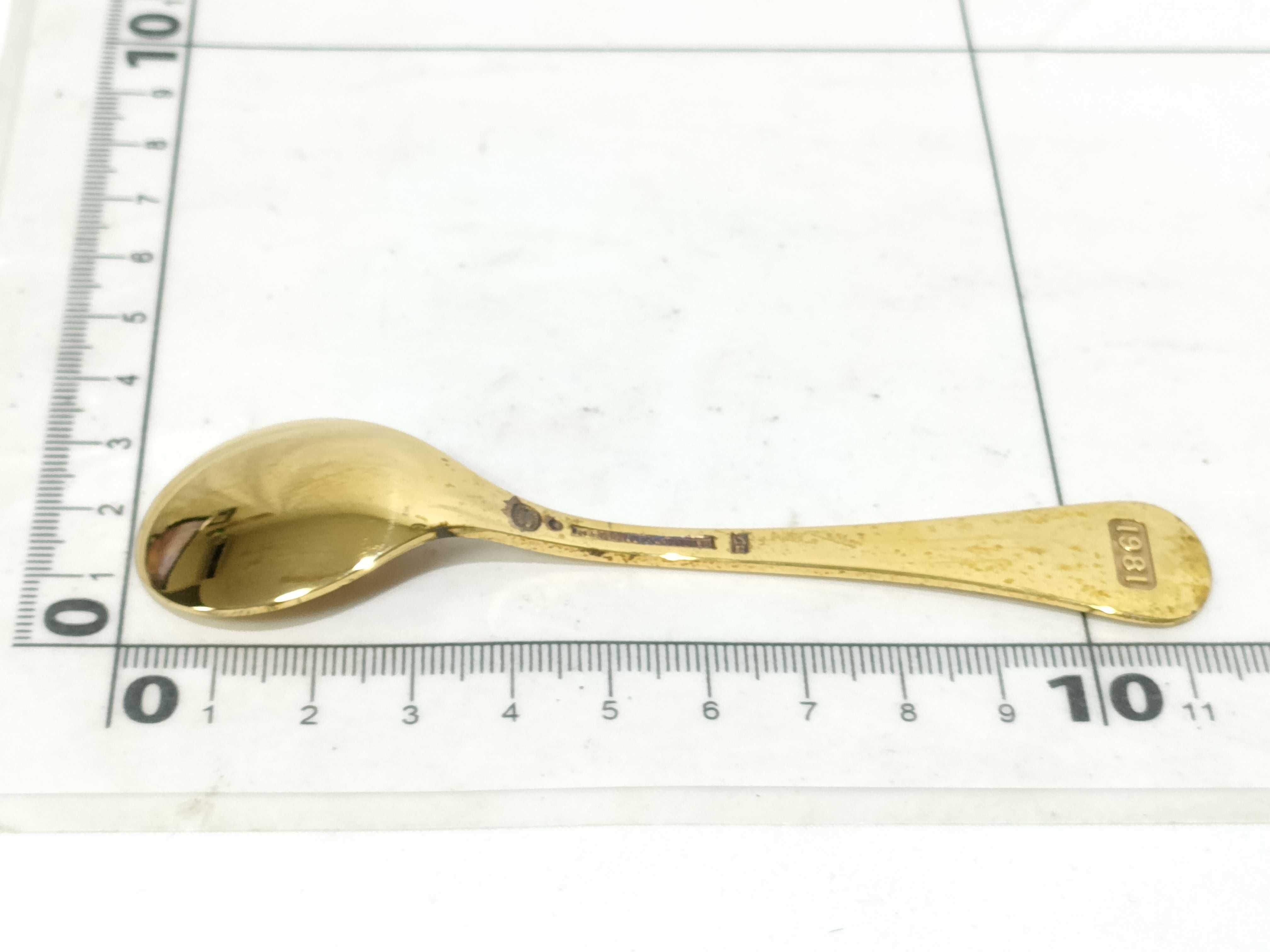 Vintage Georg Jensen 1981 Gilt Sterling Silver Annual Spoon with Box