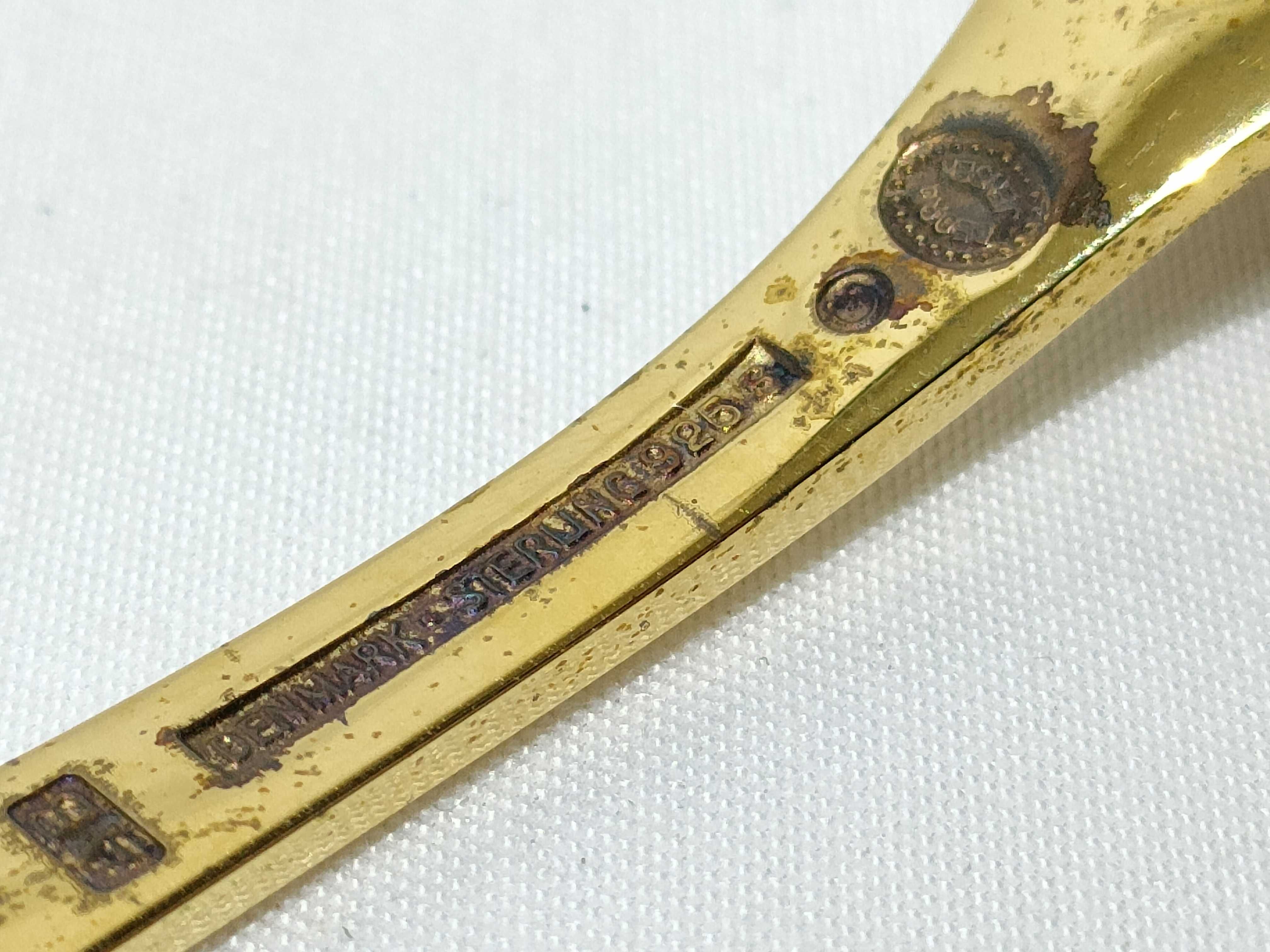 Vintage Georg Jensen 1981 Gilt Sterling Silver Annual Spoon with Box