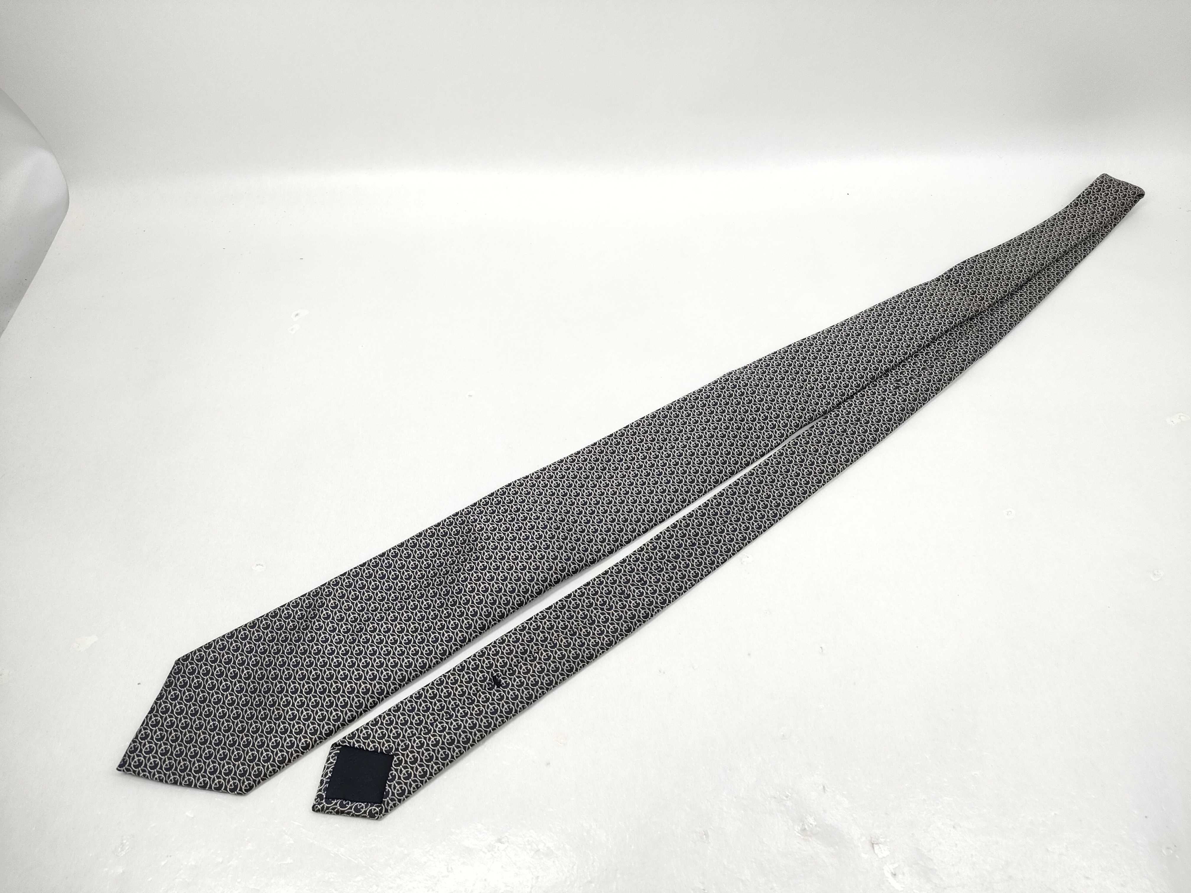 Gucci Interlocking G Chain-Link Navy Blue Silk Necktie