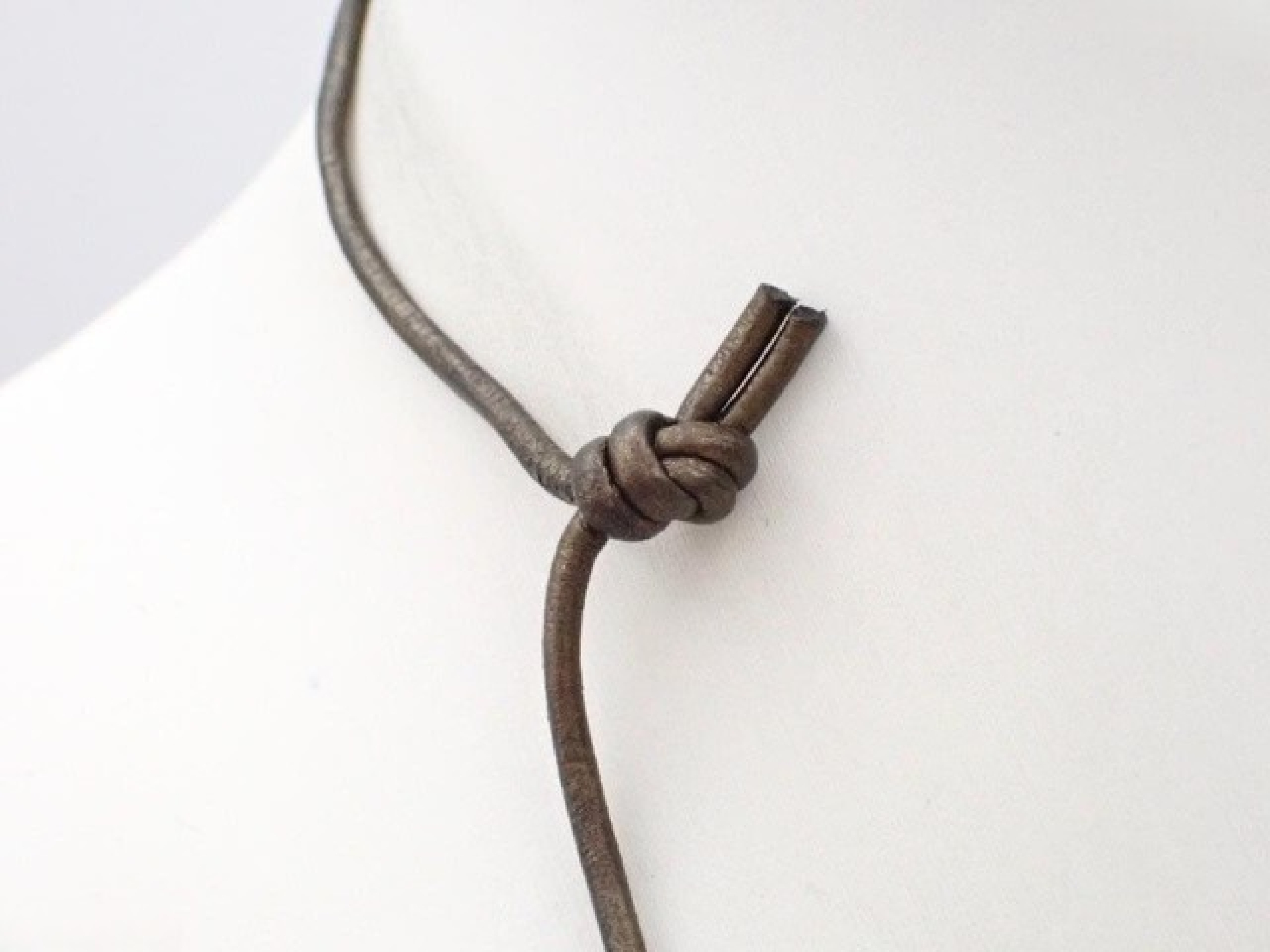 Bvlgari Bvlgari Sterling Silver Pendant Cord Necklace