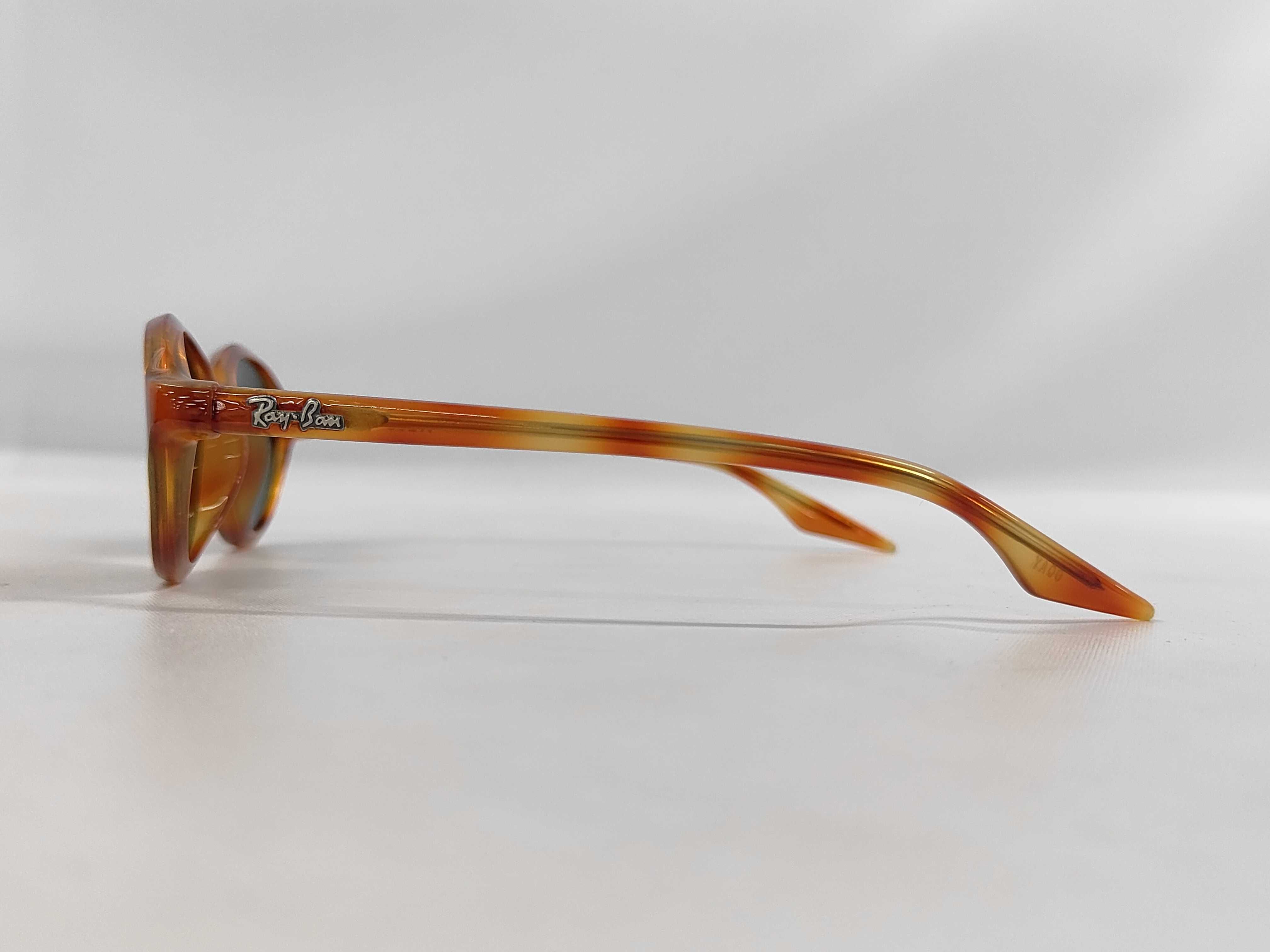 Vintage Ray-Ban W2834 Amber Tortoiseshell Acetate Oval Sunglasses with Pouch