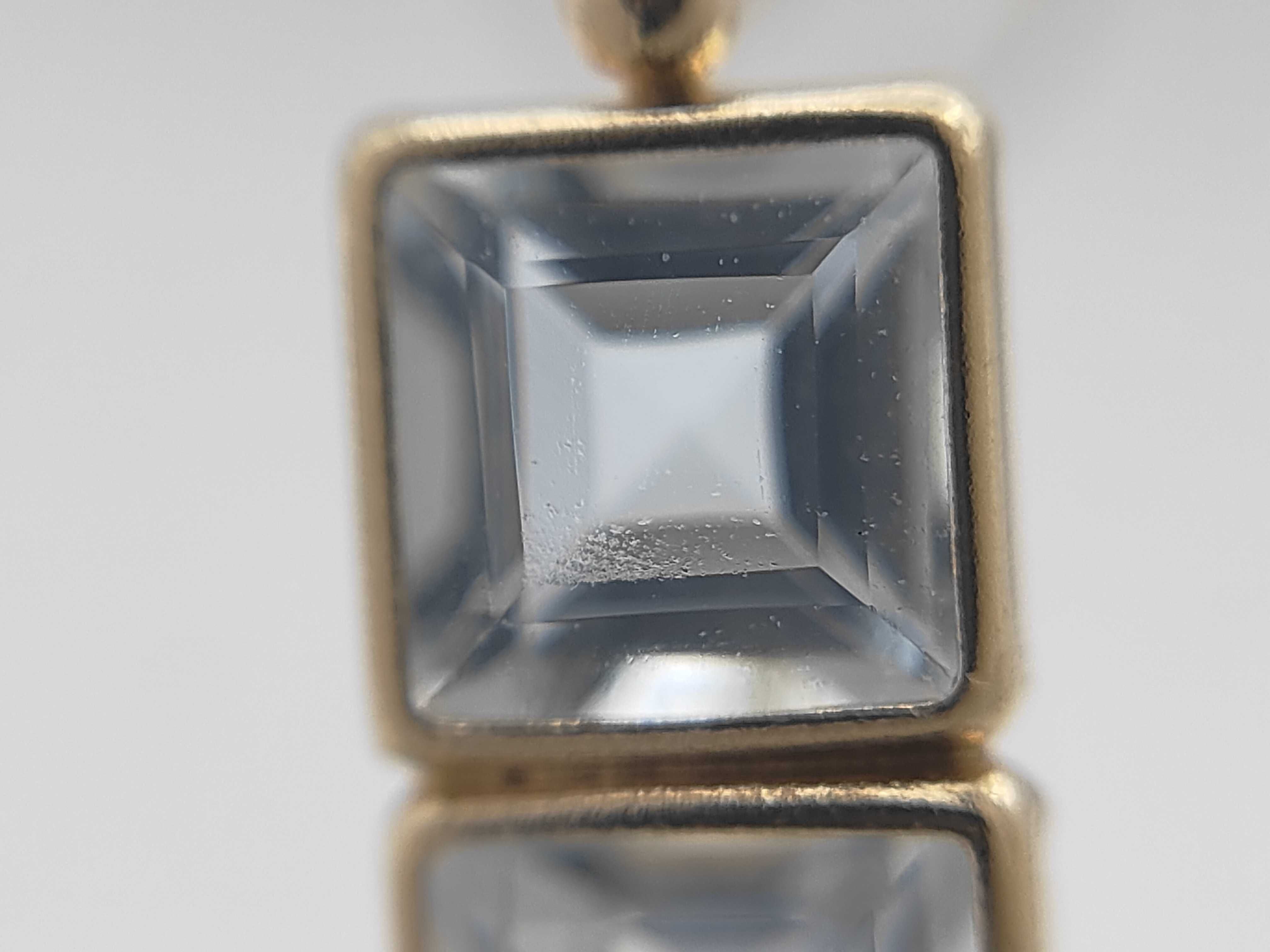 A 10 Karat Yellow Gold and 1.78ctw Clear Gemstone Drop Earrings