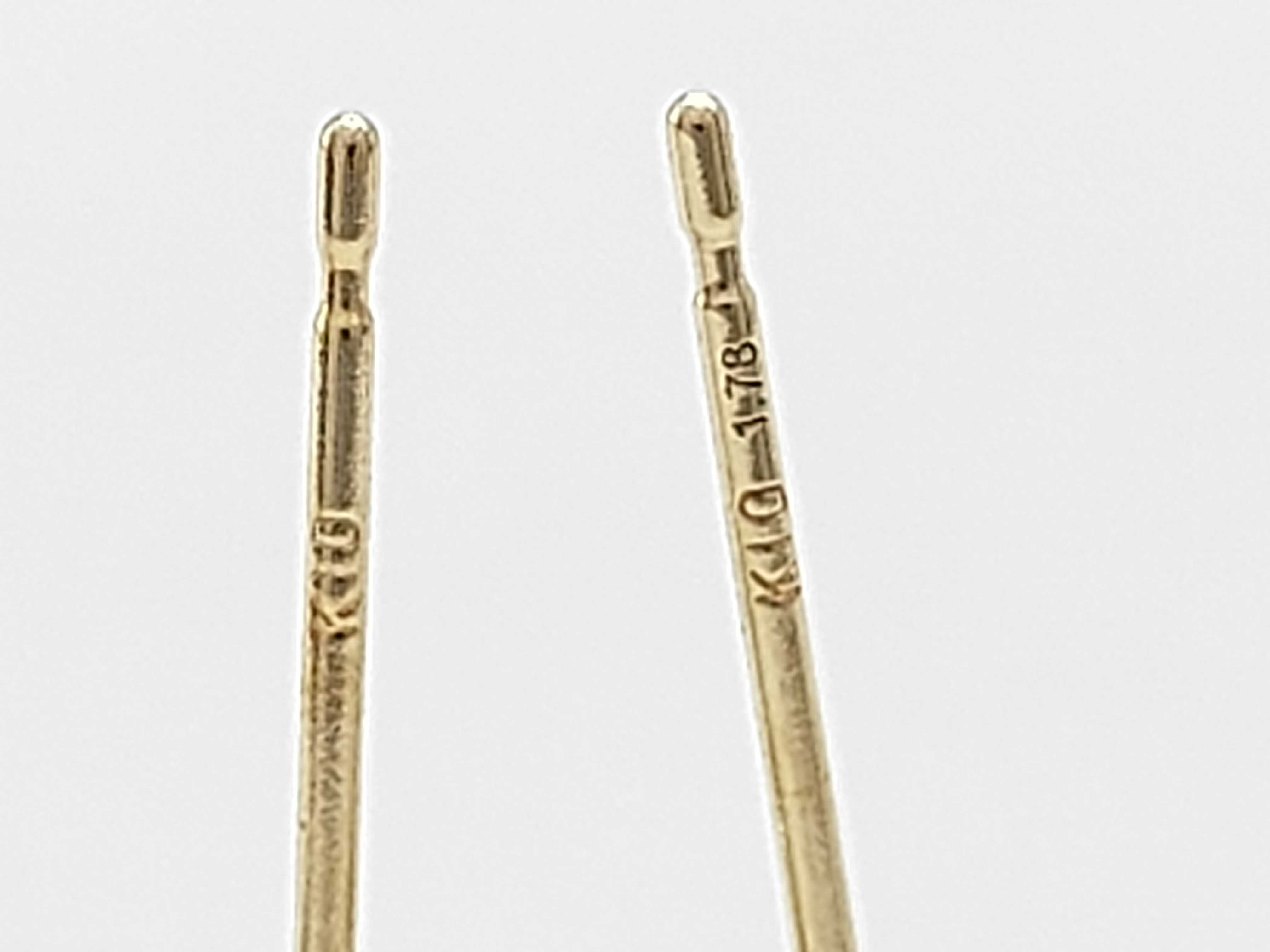 A 10 Karat Yellow Gold and 1.78ctw Clear Gemstone Drop Earrings