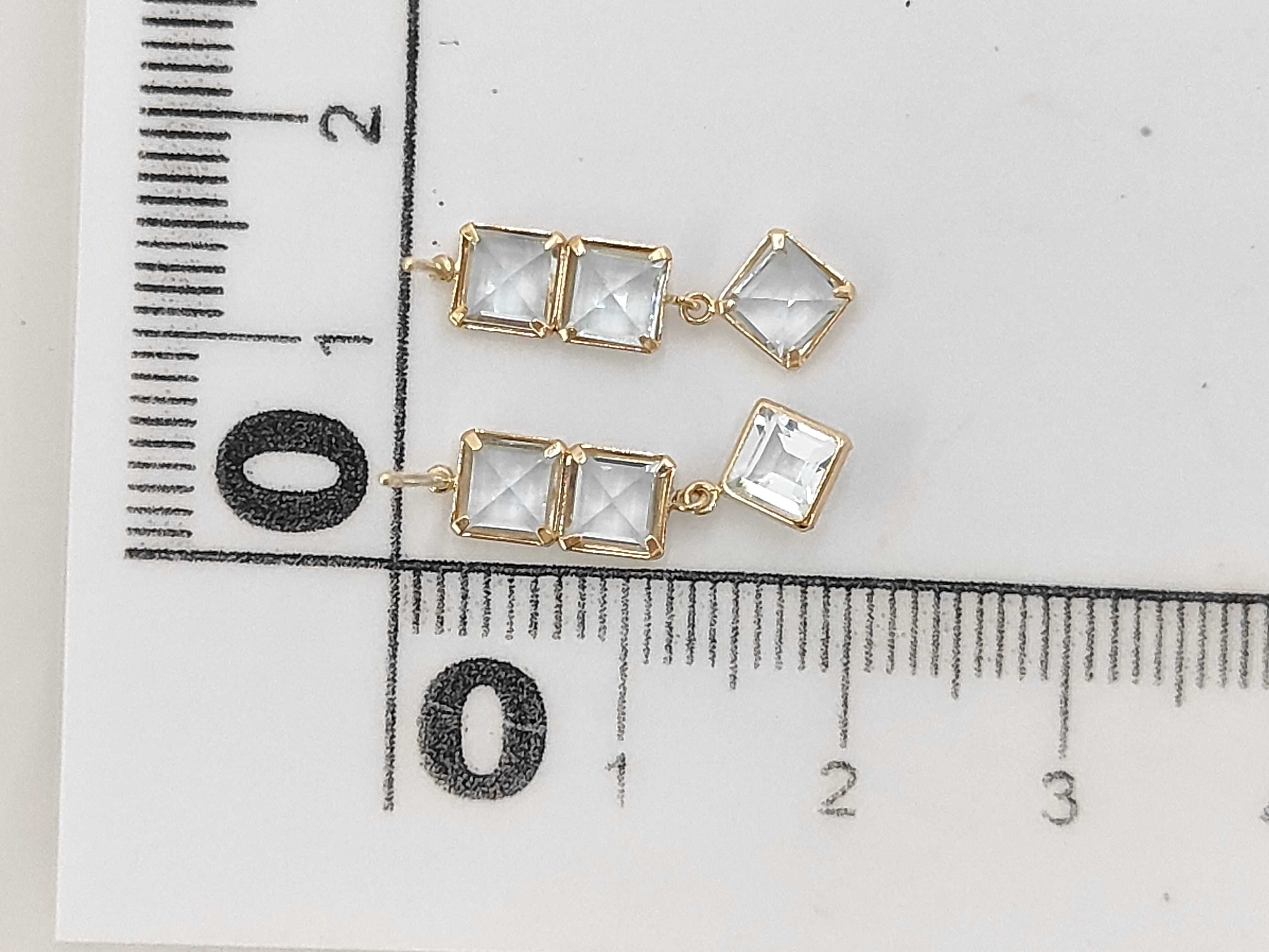 A 10 Karat Yellow Gold and 1.78ctw Clear Gemstone Drop Earrings