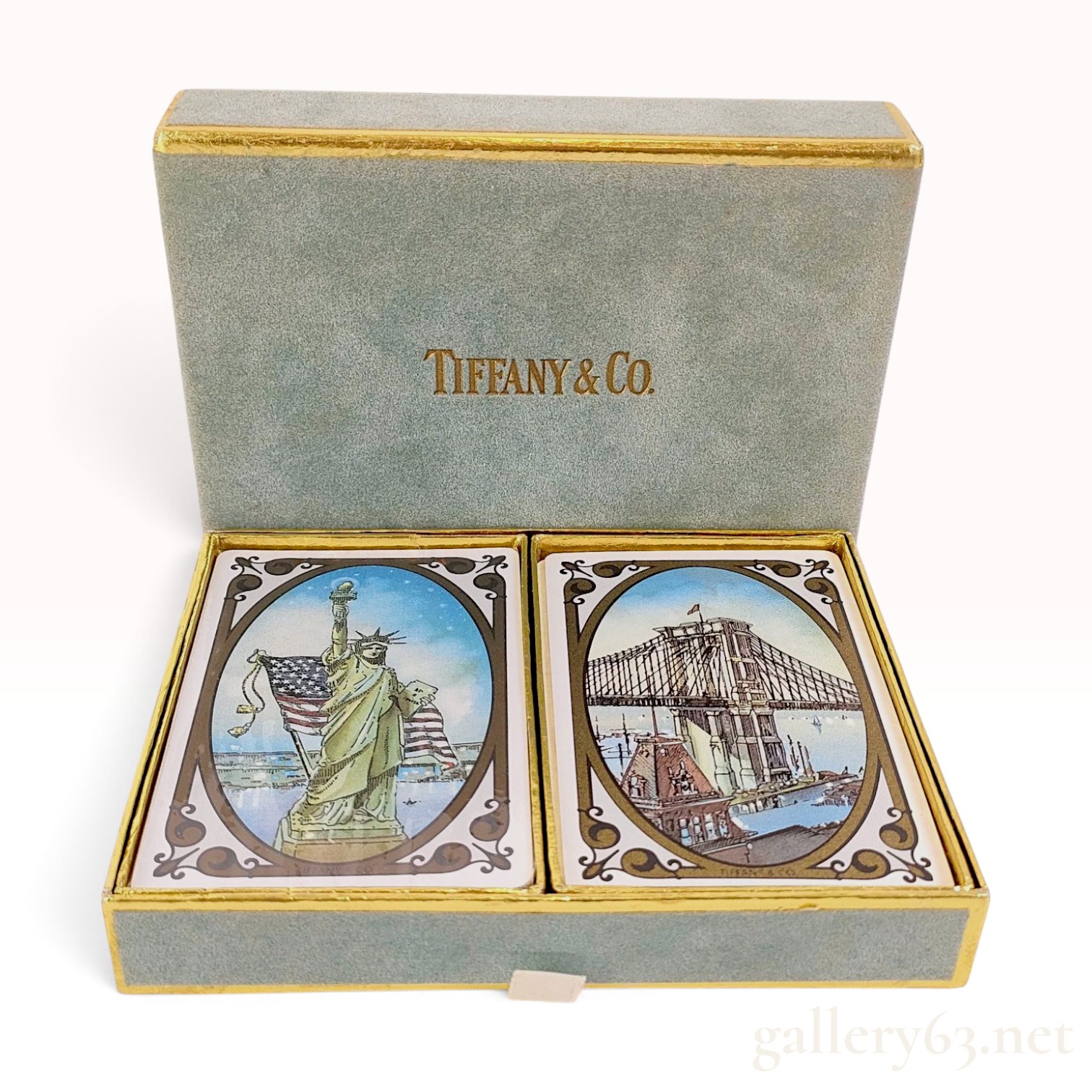 A Vintage Tiffany & Co. New York City Landmarks Playing Card Set with Box