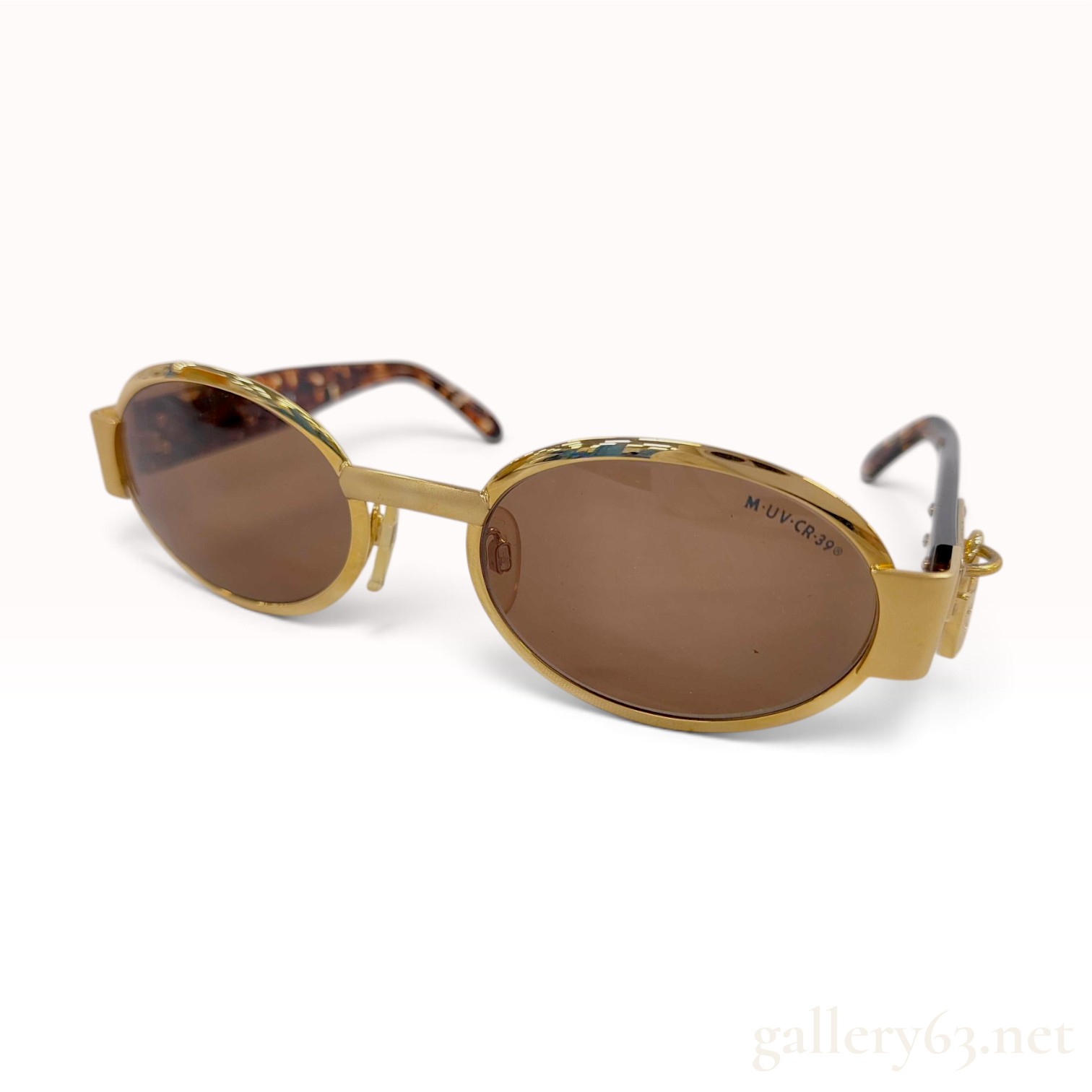 Vintage MCM 718 Gold Toned and Tortoiseshell Oval Sunglasses with Case
