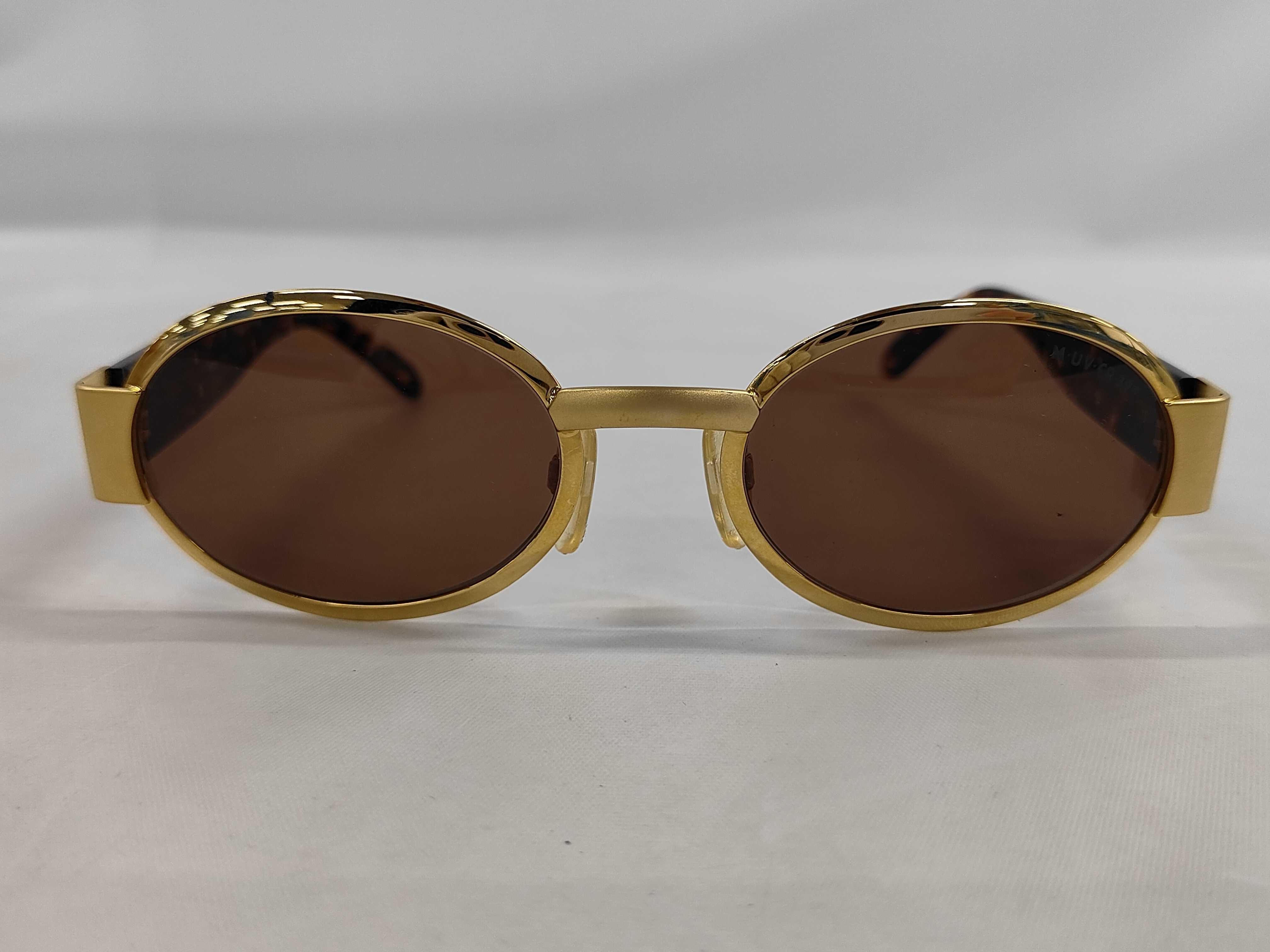 Vintage MCM 718 Gold Toned and Tortoiseshell Oval Sunglasses with Case