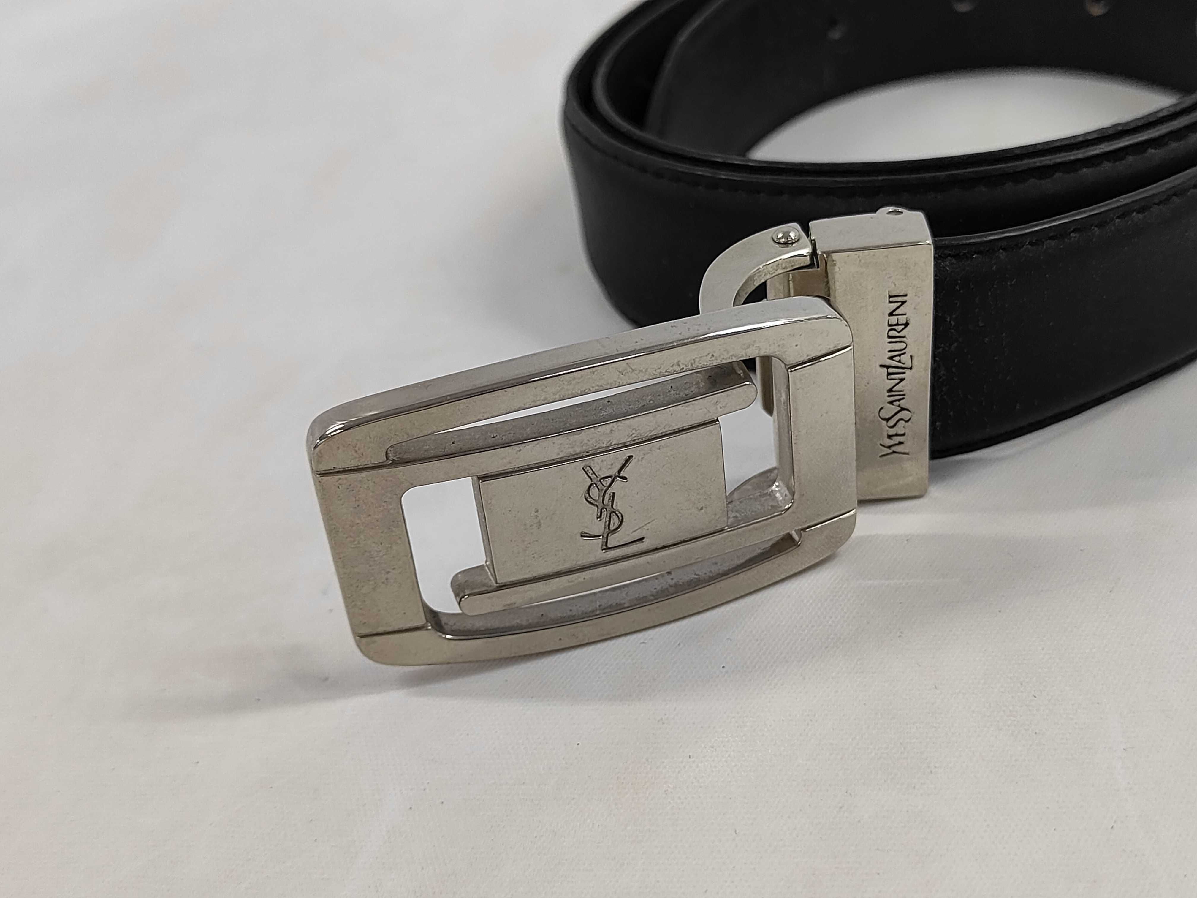 Vintage Yves Saint Laurent Black Leather Belt