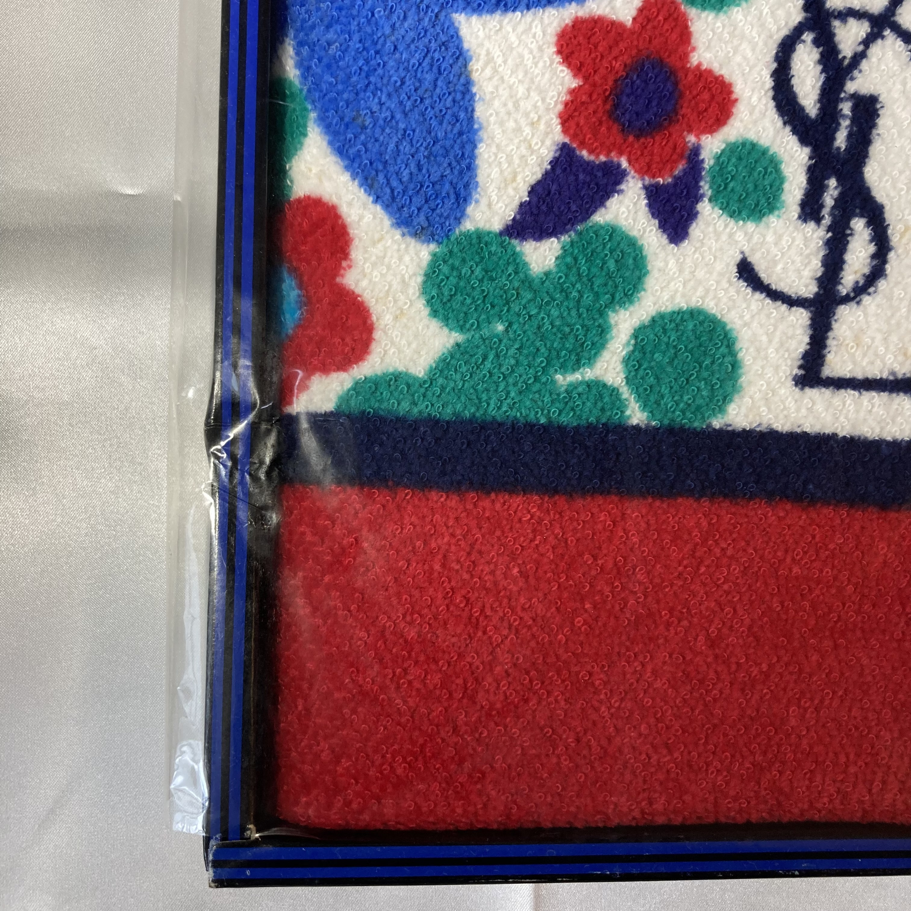 Vintage Yves Saint Laurent Floral Cotton Sports Towel with Box