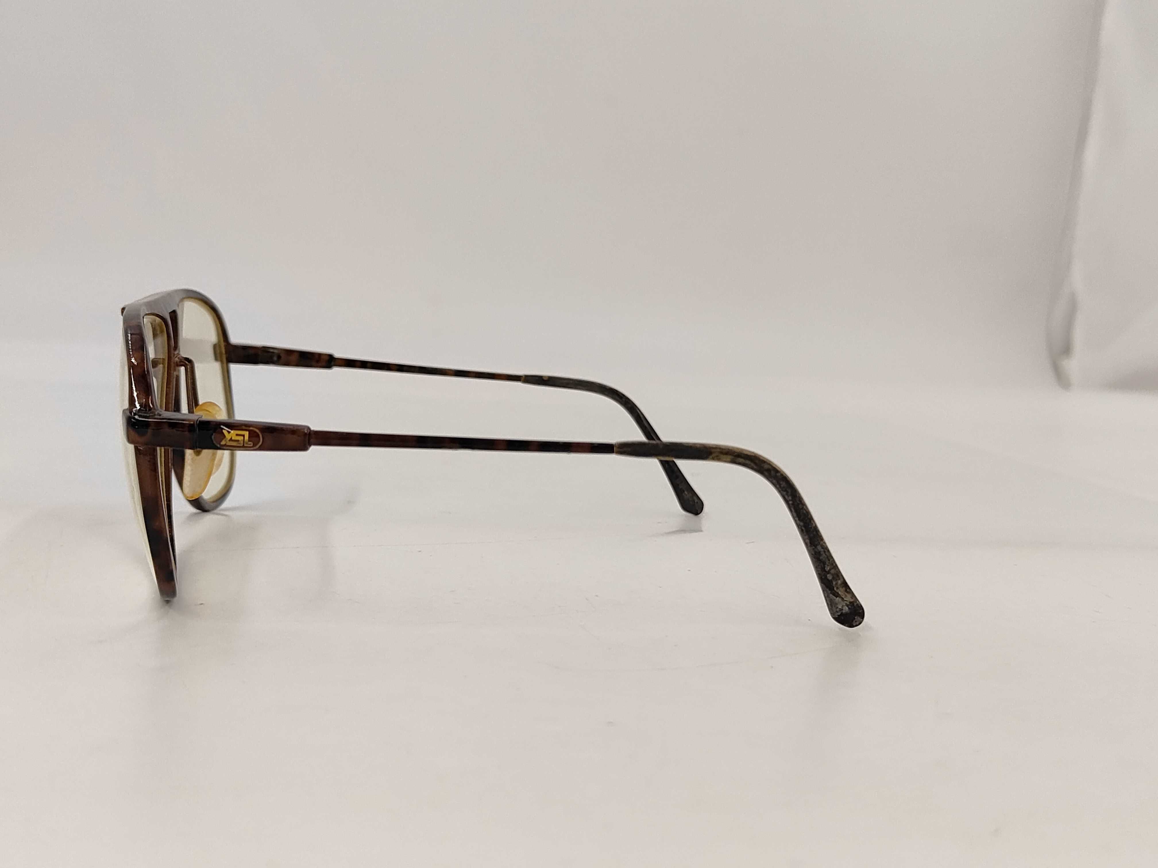 Vintage Yves Saint Laurent Tortoiseshell Acetate and Metal Aviator Eyeglass Frames