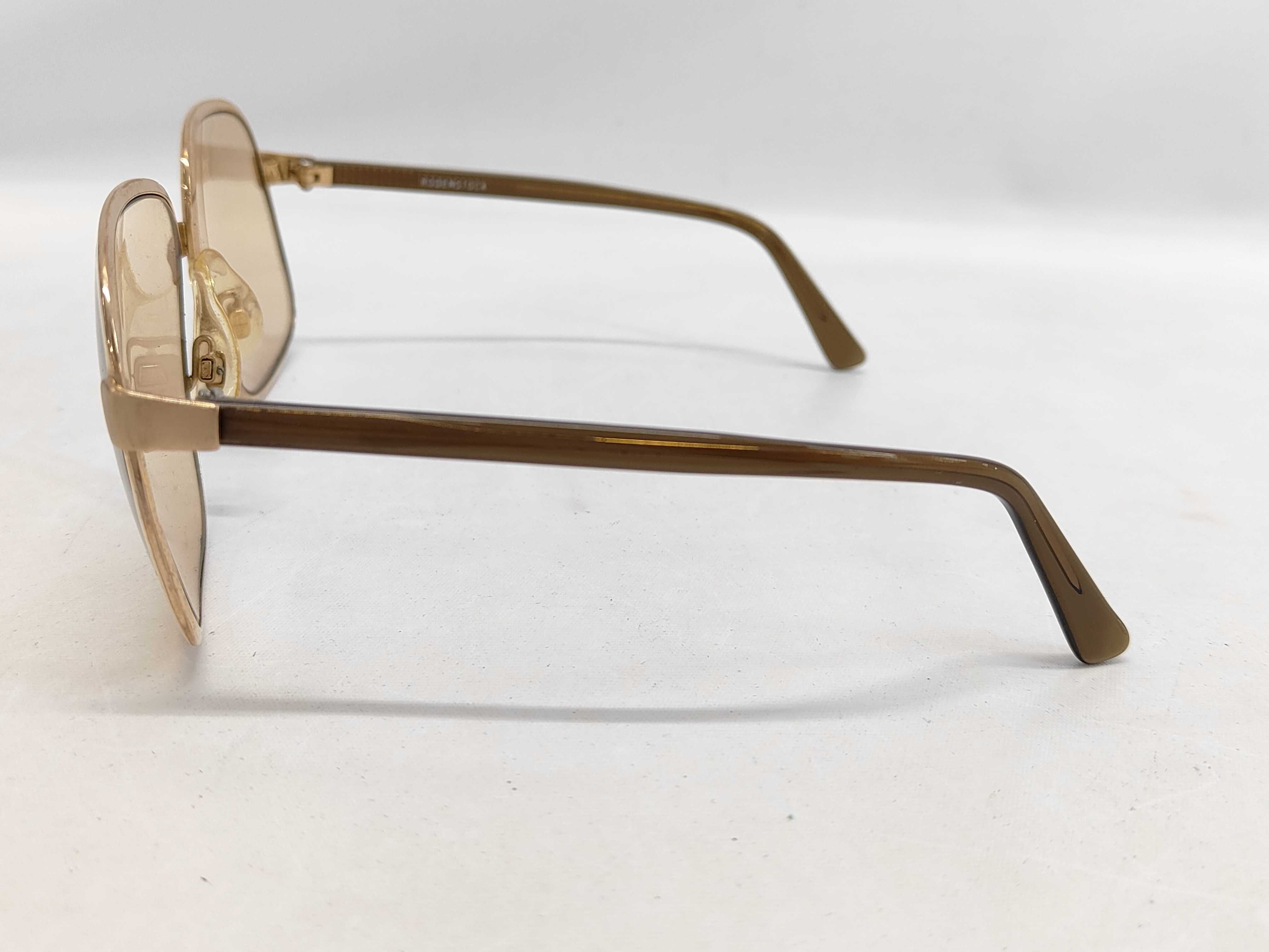 Vintage Rodenstock Montreal Gold Toned Metal Sunglasses with Pouch