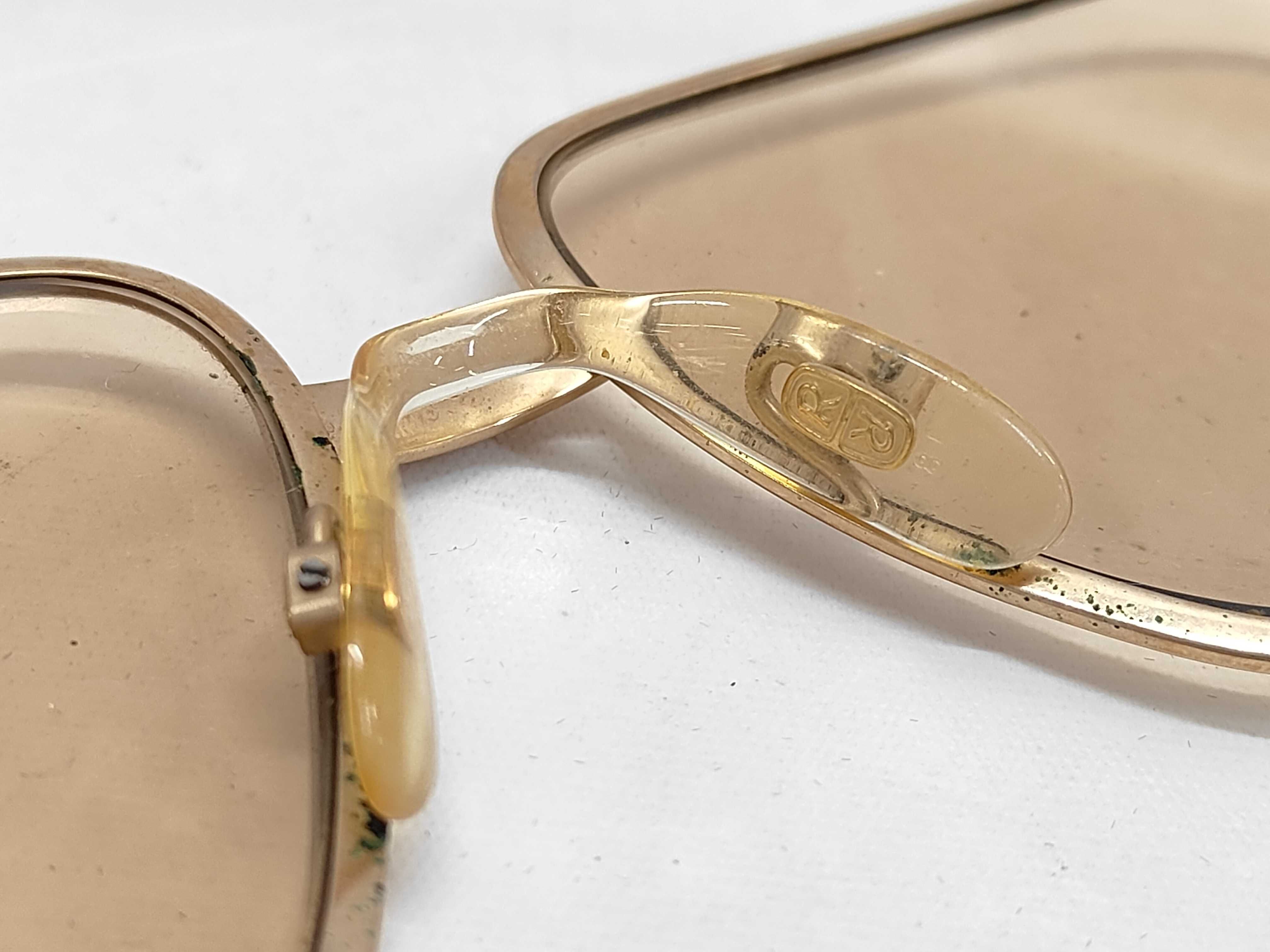 Vintage Rodenstock Montreal Gold Toned Metal Sunglasses with Pouch