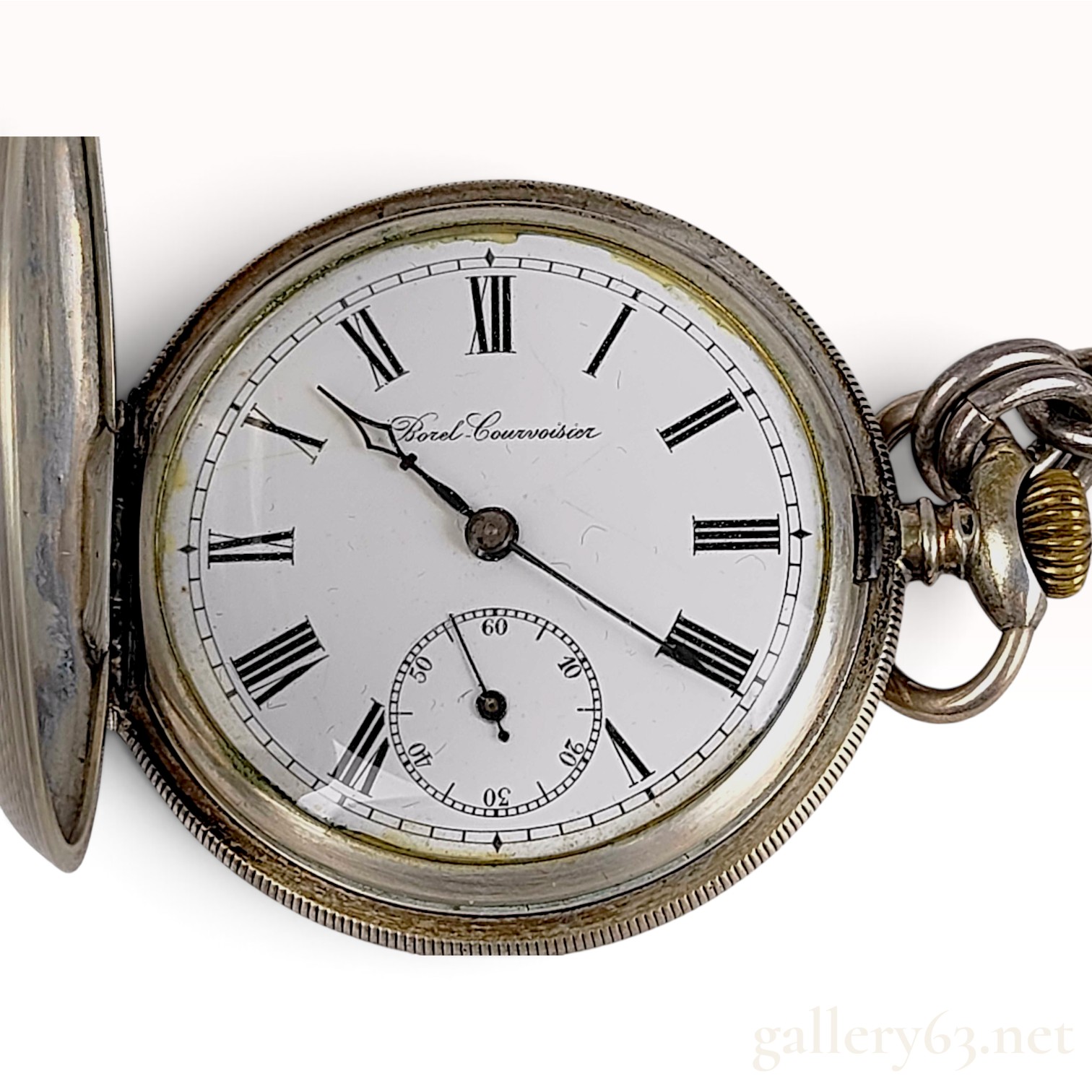 Vintage Borel-Courvoisier .800 Silver Hunter-Case Pocket Watch with Takashi.W Fob