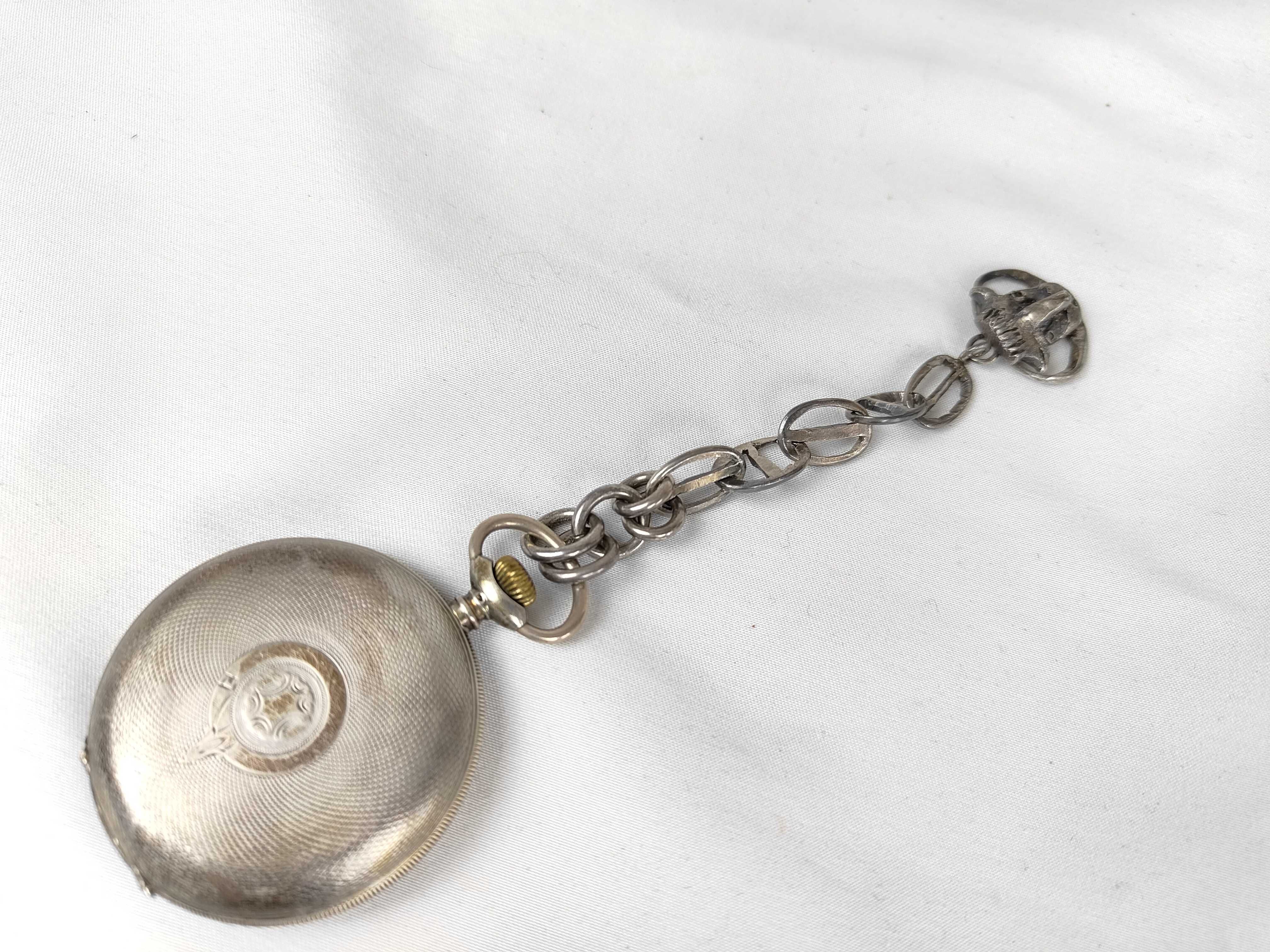 Vintage Borel-Courvoisier .800 Silver Hunter-Case Pocket Watch with Takashi.W Fob