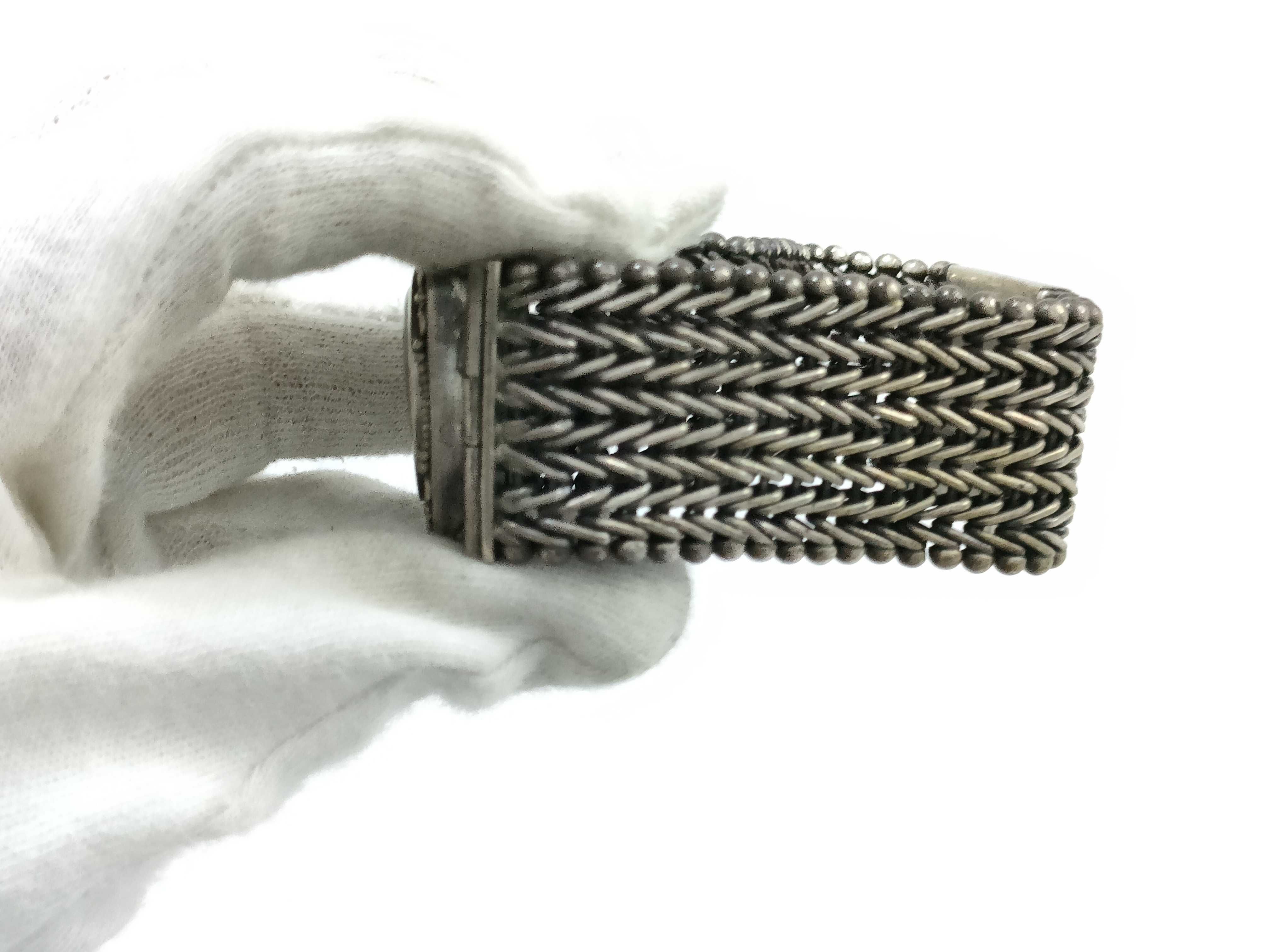Vintage Hyboto Sterling Silver Ornate Woven Bracelet Watch