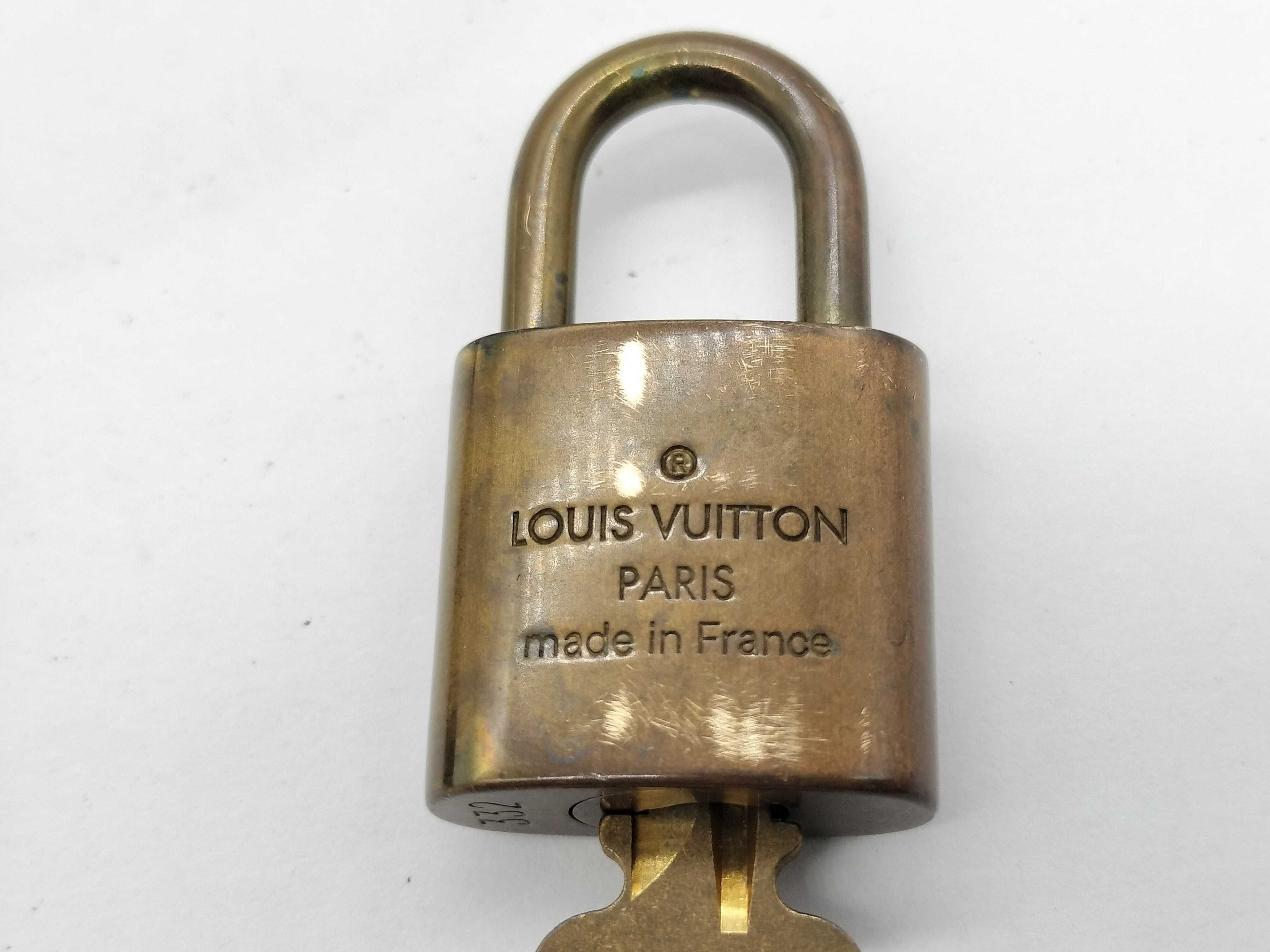 Vintage Louis Vuitton Monogram Brass Padlock and Key Set of Five
