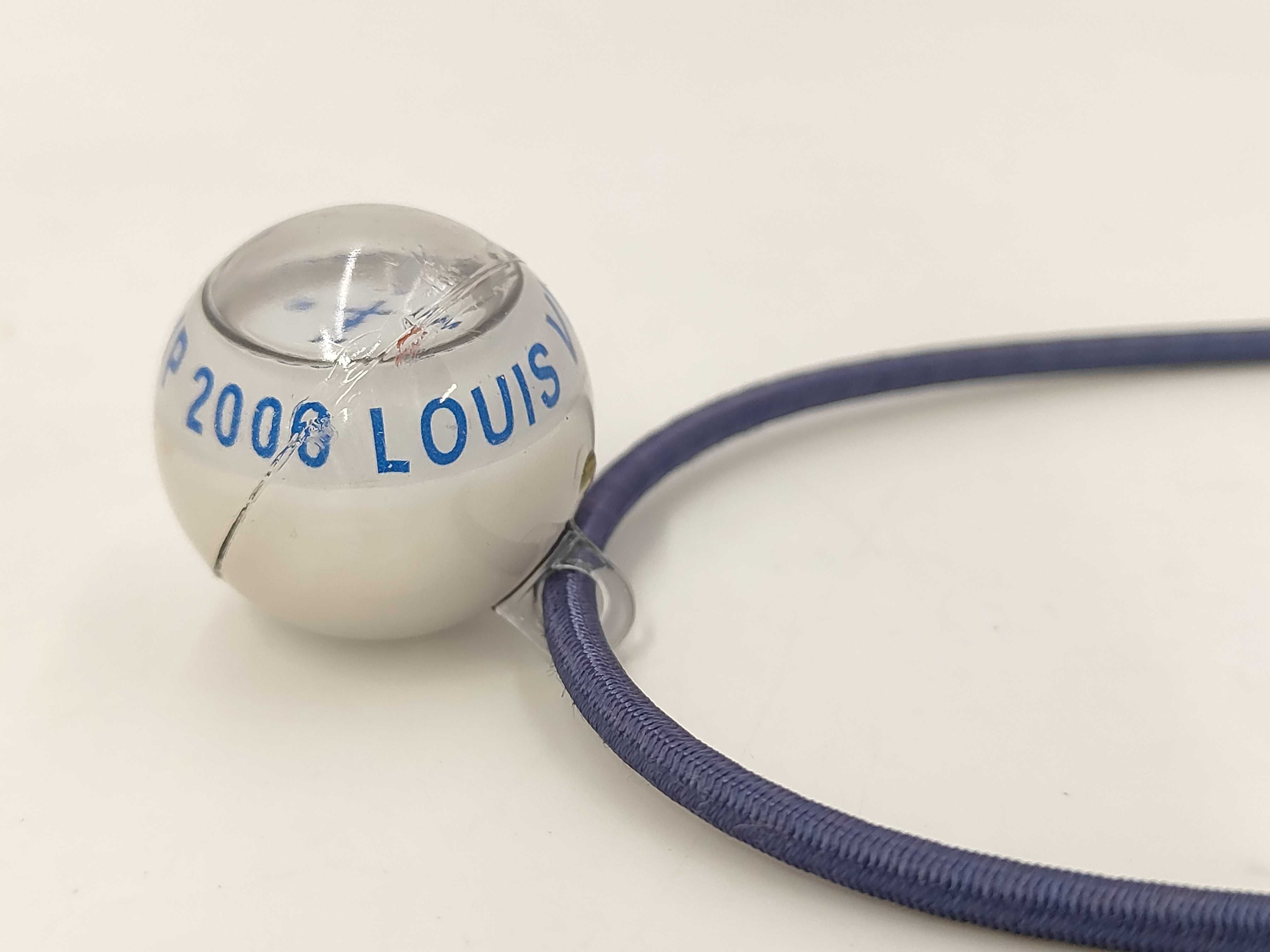 Vintage Louis Vuitton Cup 2000 Blue Acrylic Compass Pendant Necklace