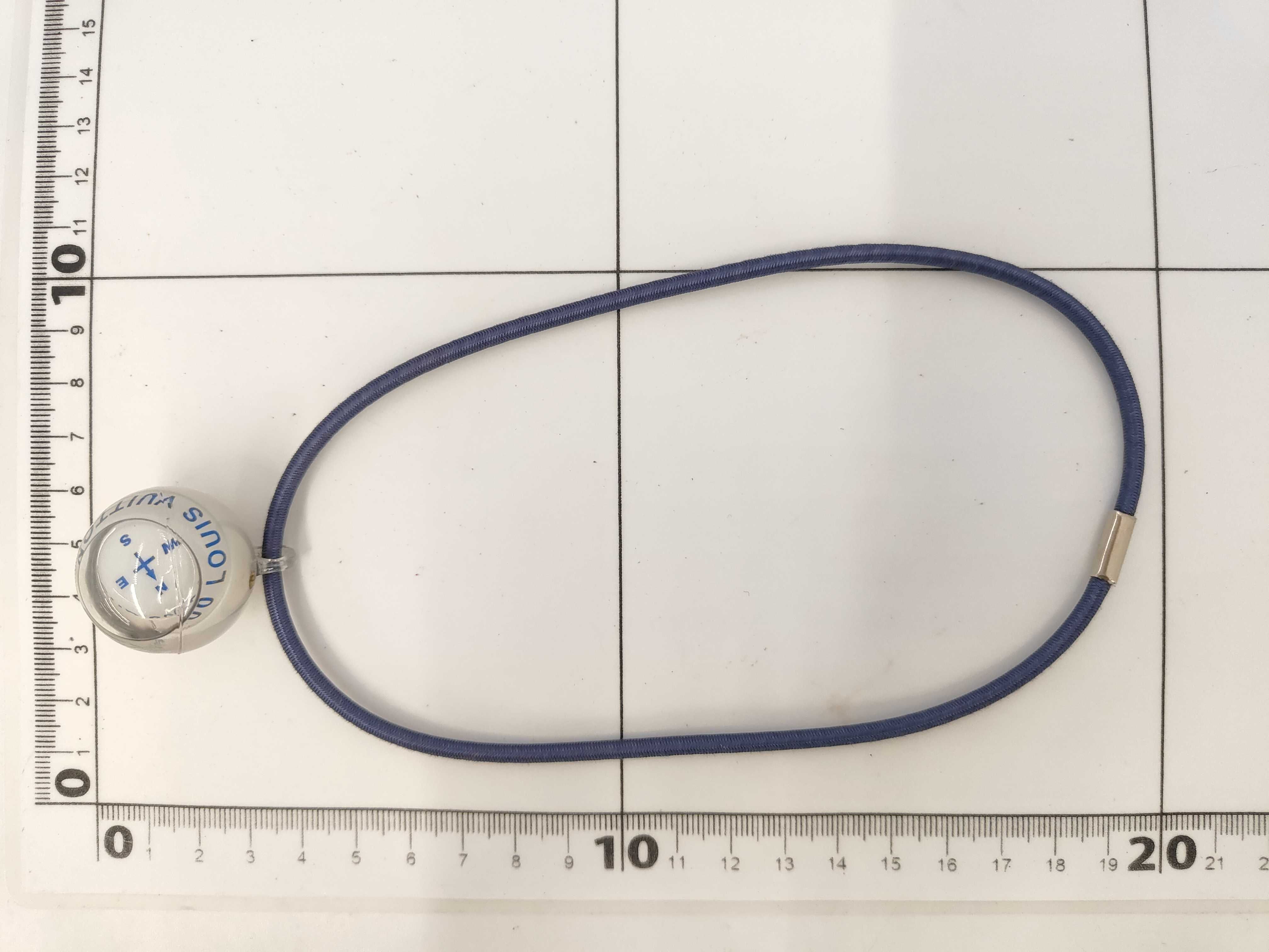 Vintage Louis Vuitton Cup 2000 Blue Acrylic Compass Pendant Necklace