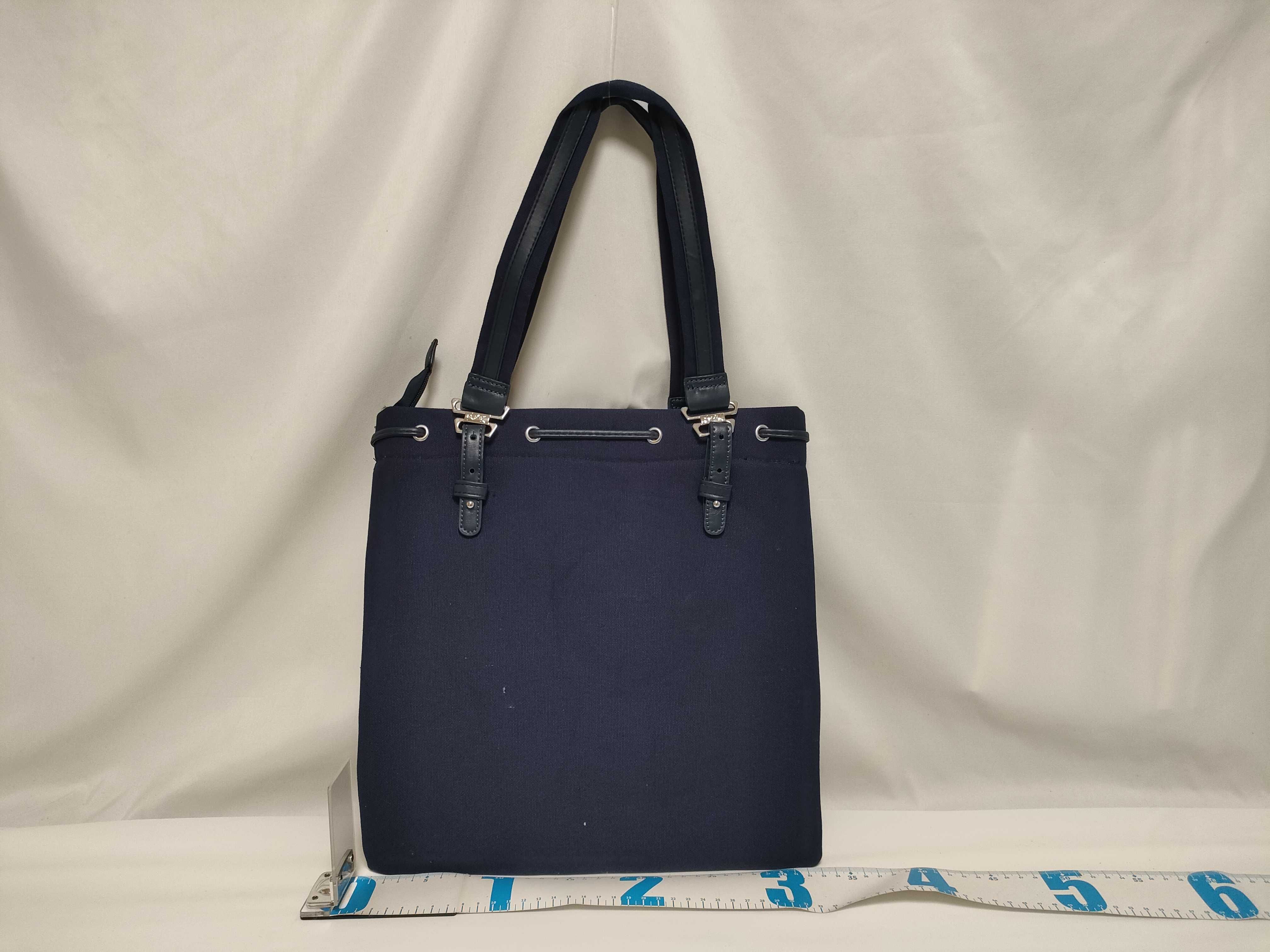 Yves Saint Laurent Navy Canvas Monogram Tote Bag