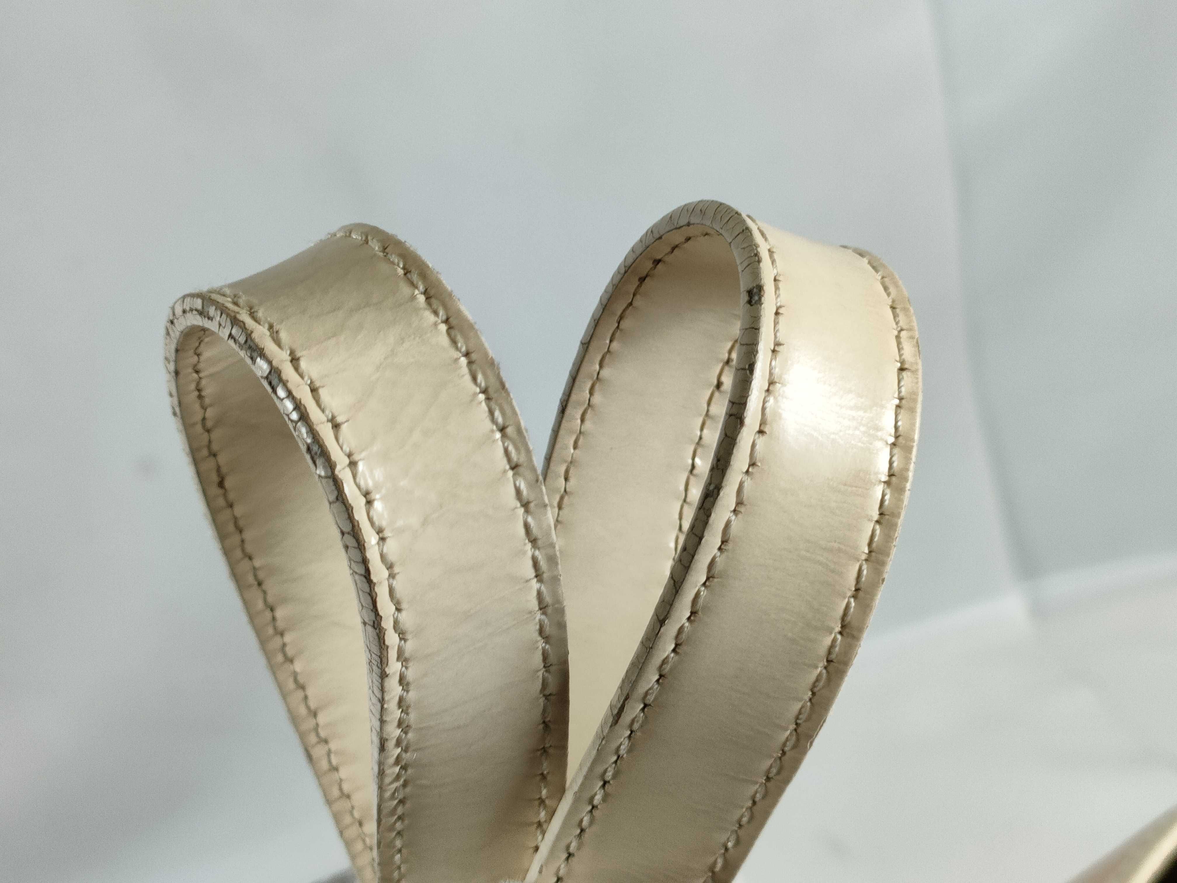 Burberry Nova Check Cream Patent Leather Trim Tote Bag