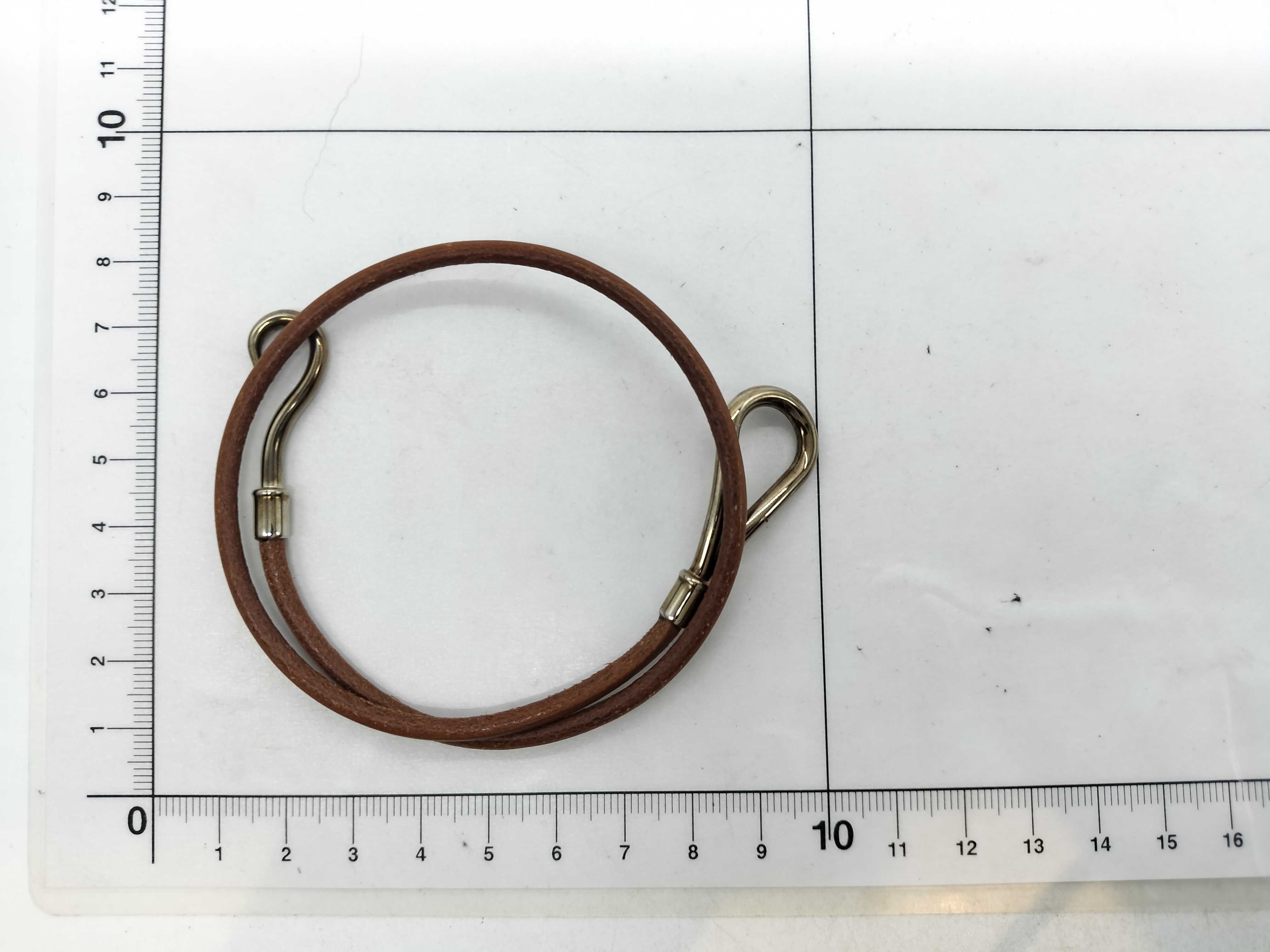 Hermes Jumbo Hook Brown Leather Double Wrap Bracelet with Box