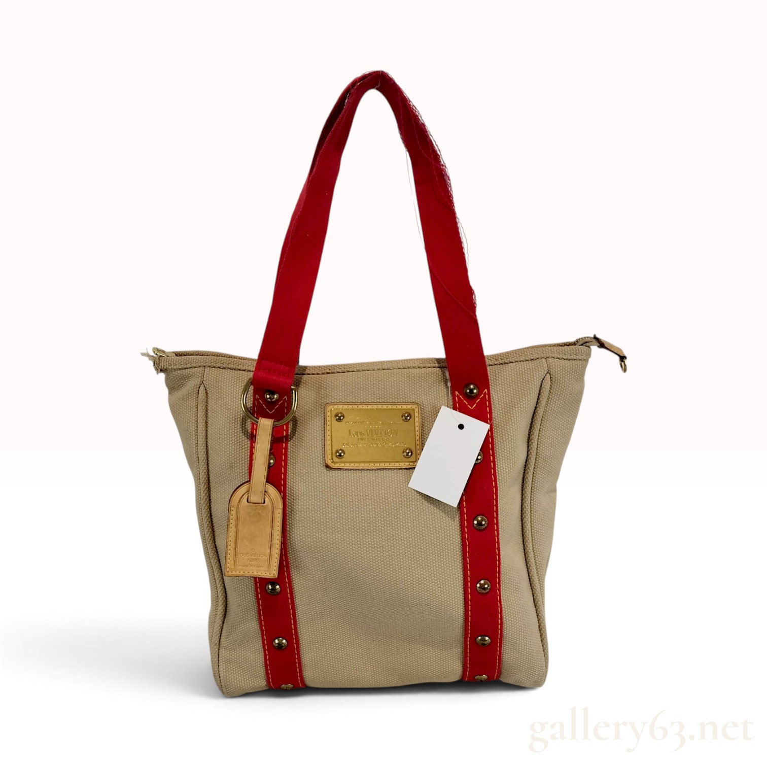 Vintage Louis Vuitton Antigua Cabas PM Beige Canvas Tote Bag