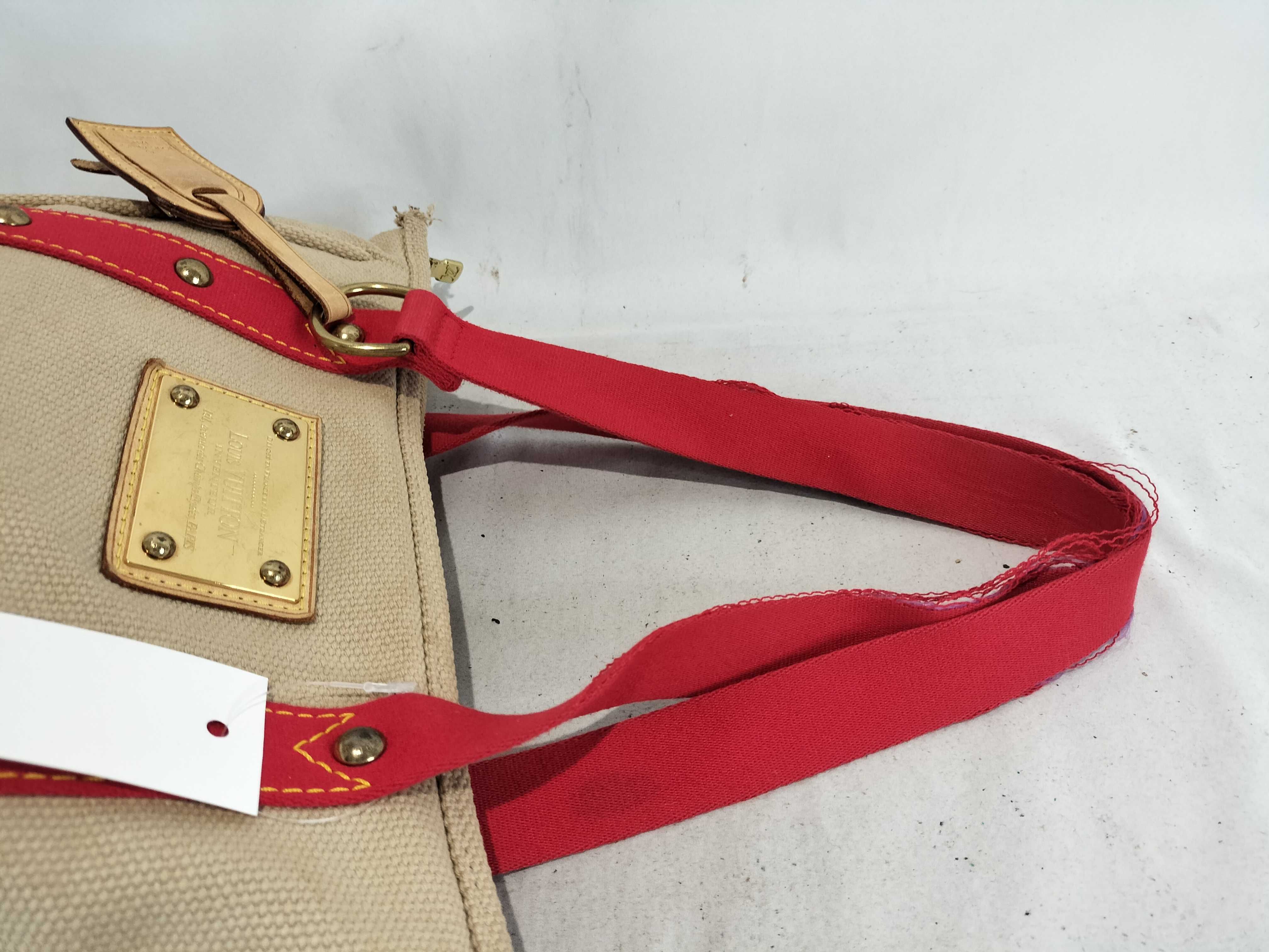 Vintage Louis Vuitton Antigua Cabas PM Beige Canvas Tote Bag