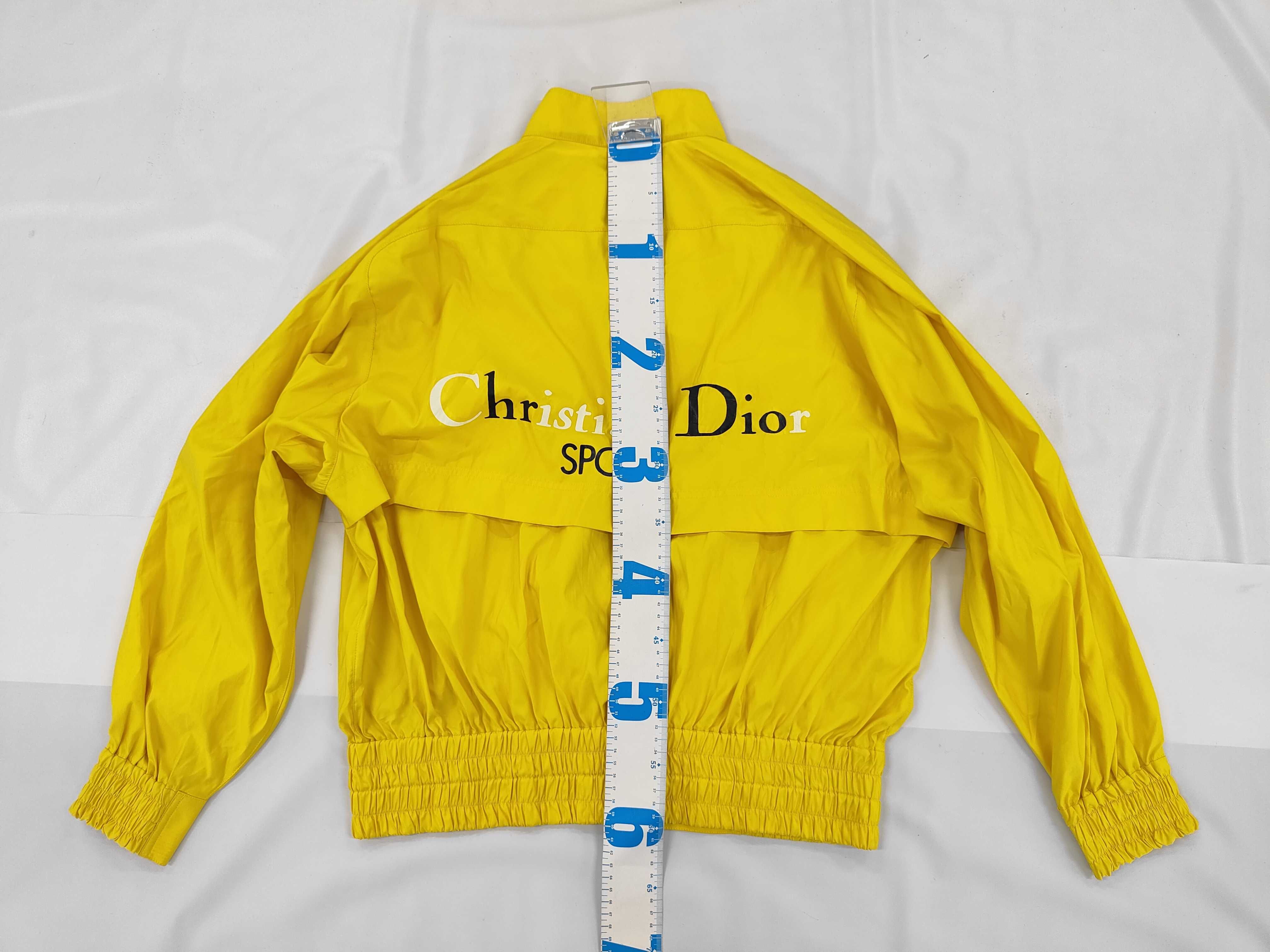 Vintage Christian Dior Sports Yellow Windbreaker Jacket Size M with Pouch