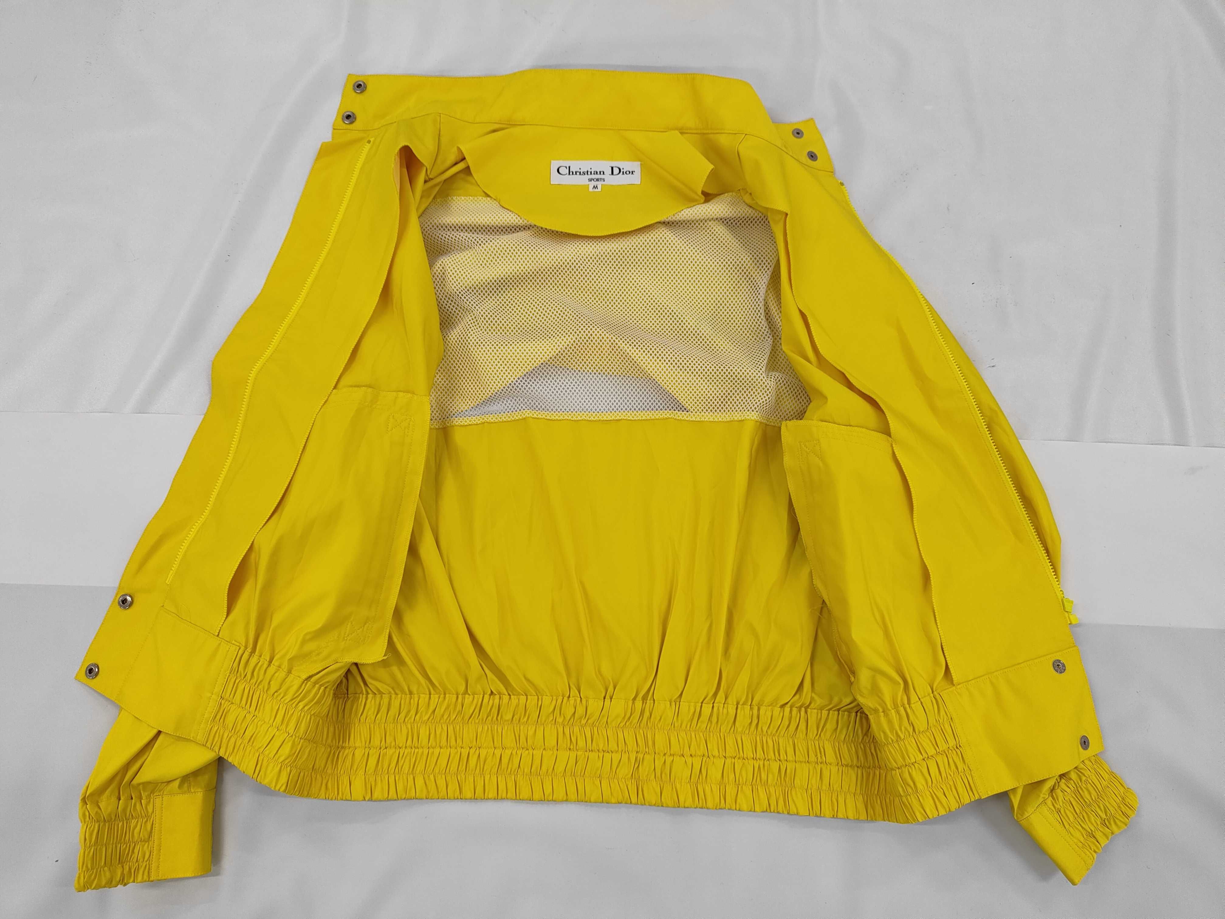 Vintage Christian Dior Sports Yellow Windbreaker Jacket Size M with Pouch