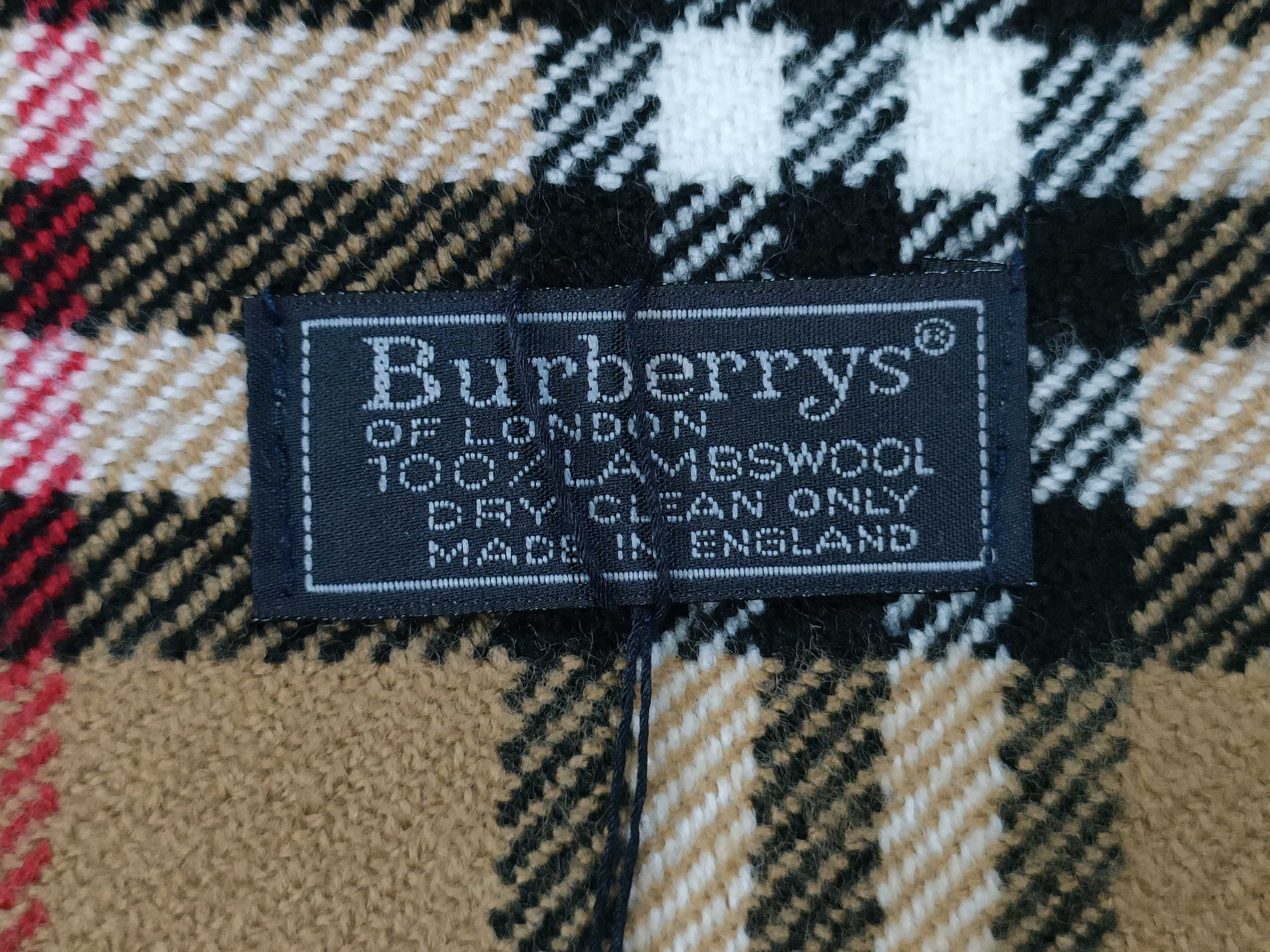 Vintage Burberrys Classic Nova Check Tan Lambswool Scarf NWT