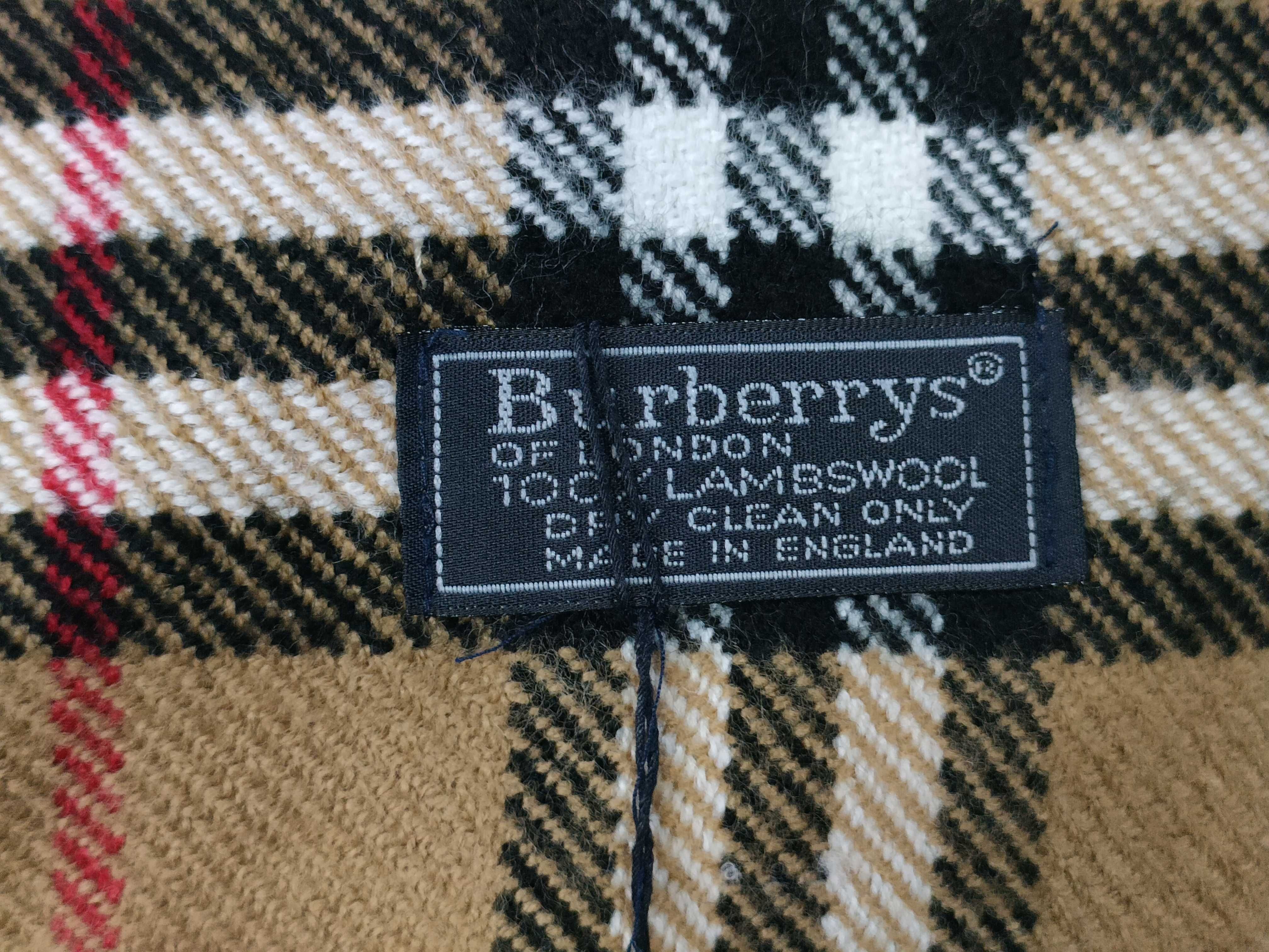 Vintage Burberrys Nova Check Beige Lambswool Scarf NWT