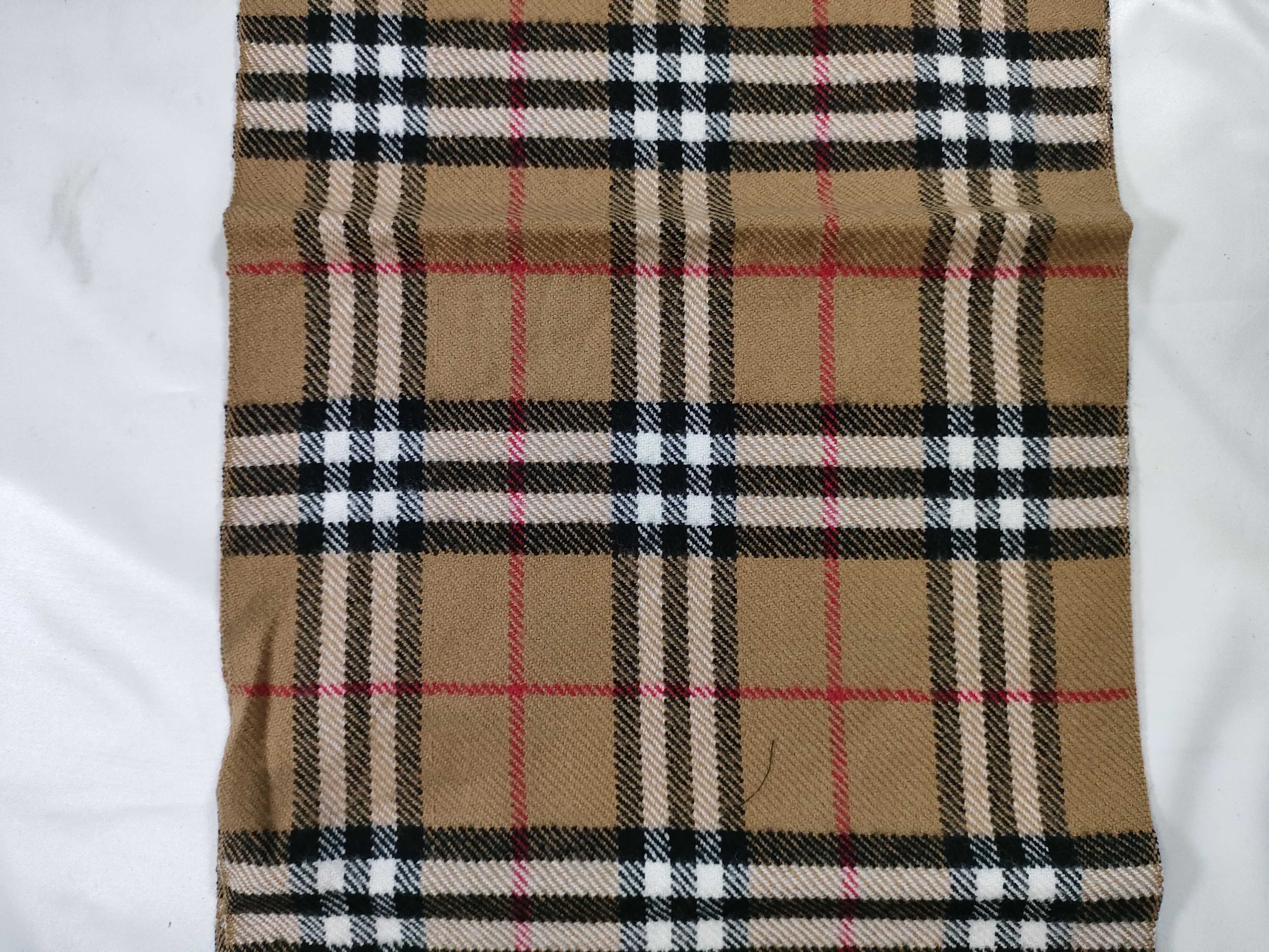 Vintage Burberrys Nova Check Beige Lambswool Scarf NWT